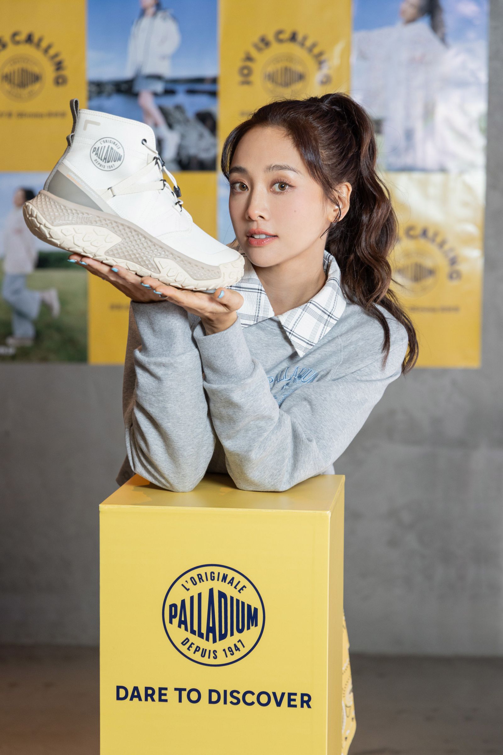 026開年，吳映潔GEmma以法國時尚軍靴品牌PALLADIUM「探索 JOY 星」全新身分出席活動。PALLADIUM提供