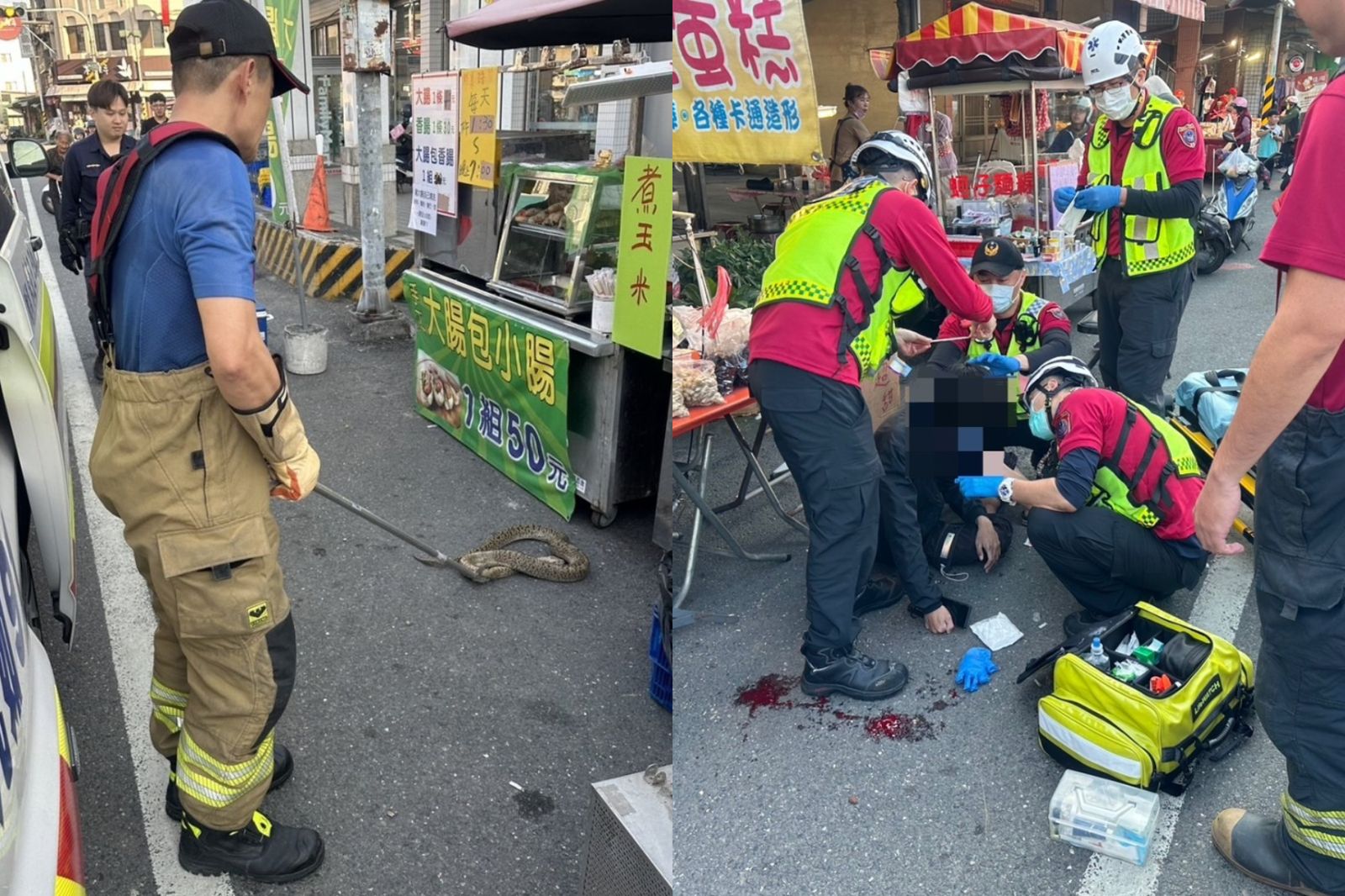 外出遛寵物蟒蛇！屏東男遭「繞頸鎖喉」倒地濺血　驚悚畫面曝光