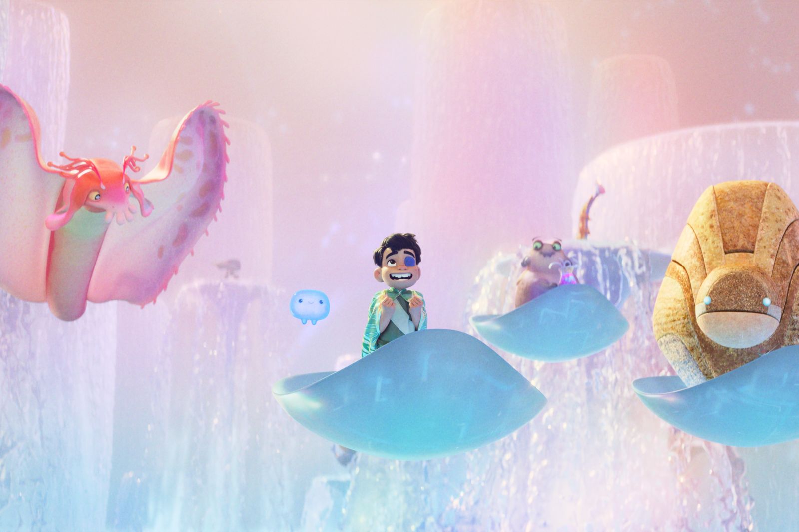 艾立歐，讓他成為地球代表，被帶往一個名為「共宇宙」（Communiverse）的神秘空間。皮克斯提供