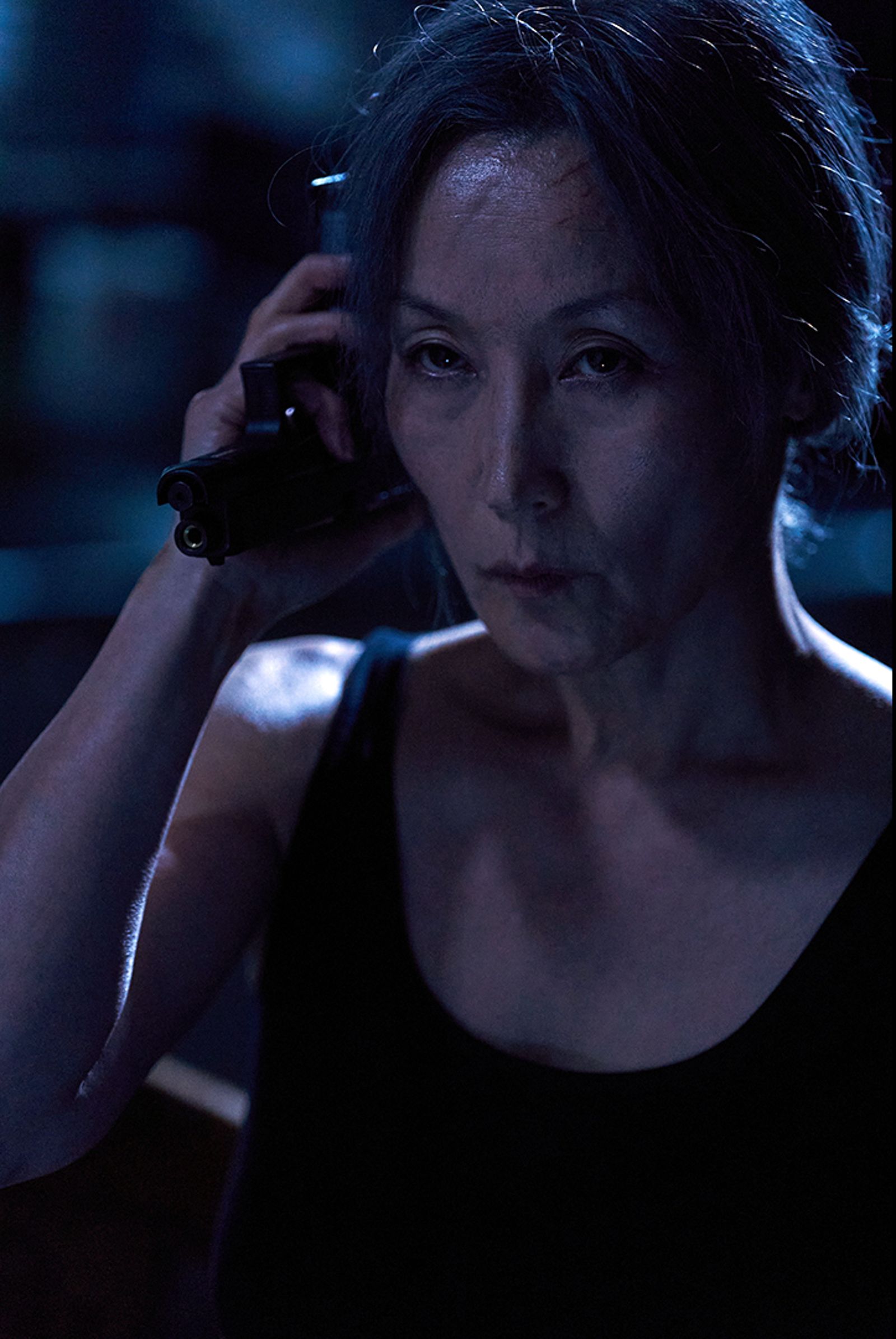 李慧英一改過往優雅形象，在《聖母殺手》飾演冷酷無情的傳奇殺手「爪角」。鴻聯國際提供