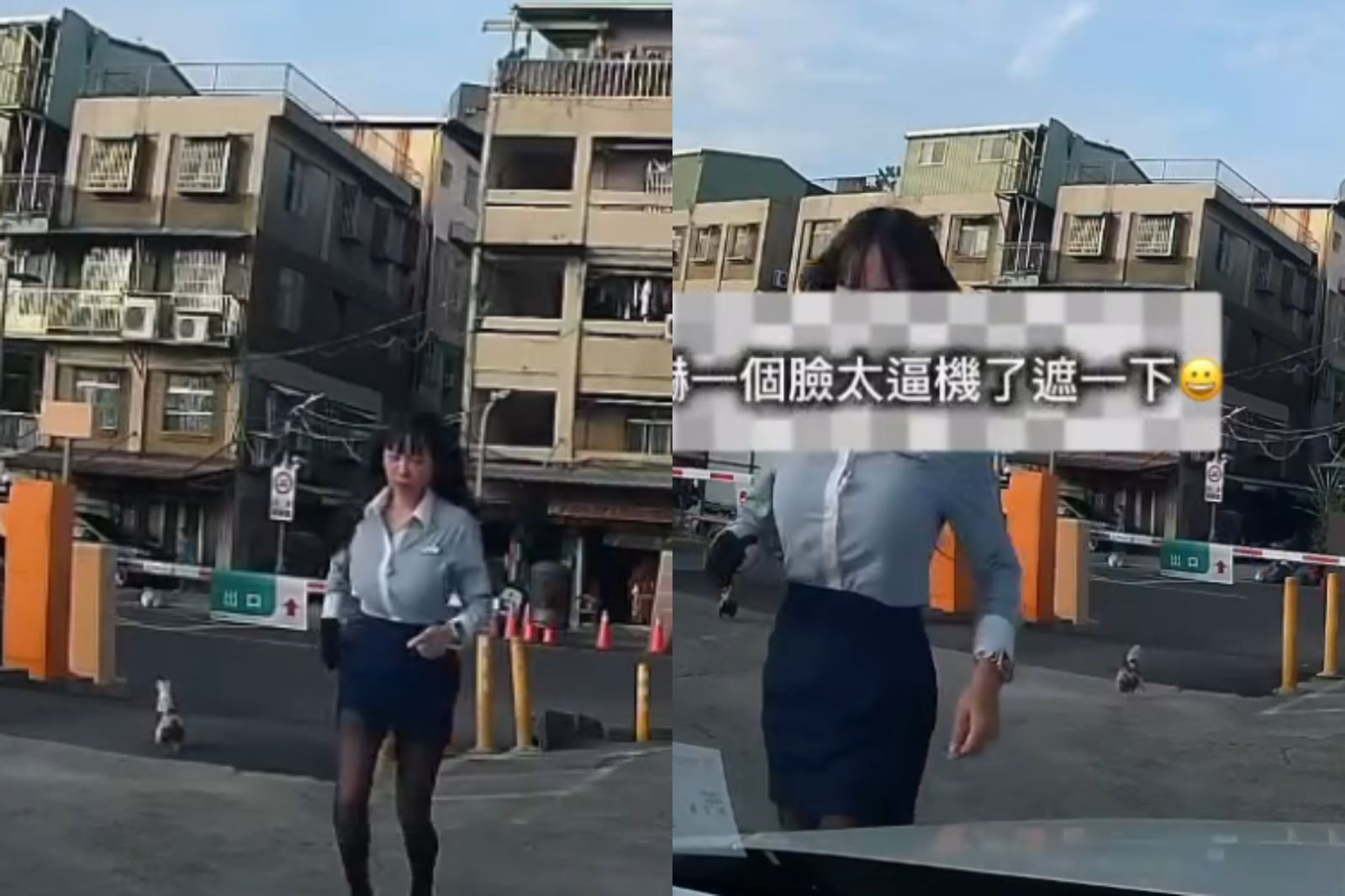 黑絲OL「被雞追」60秒片爆紅。圖／翻攝自當事人Threads