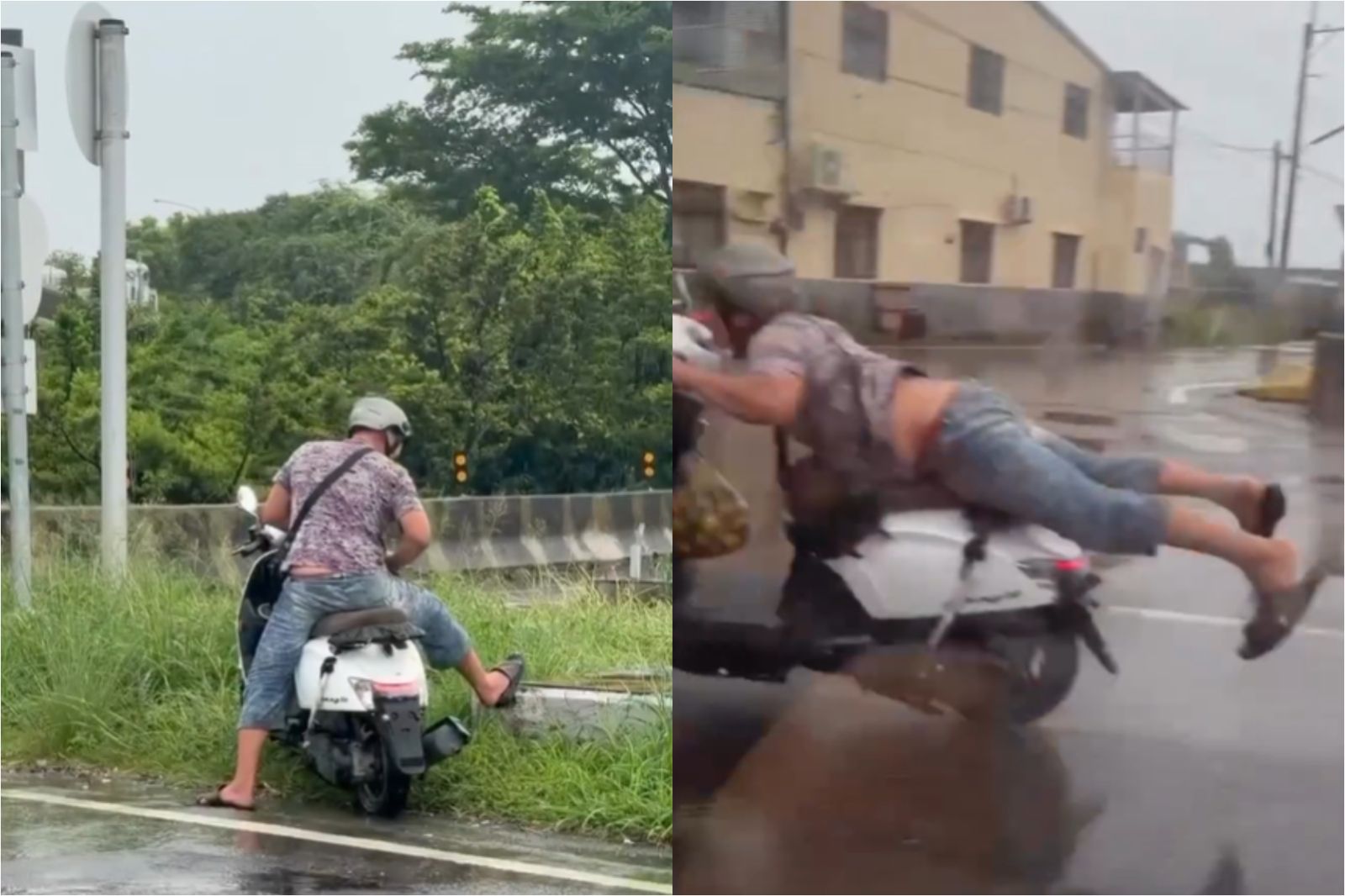 雲林「歐兜賣超人」又來!雨中趴車狂飆還拔車牌 上回闖紅燈才遭罰