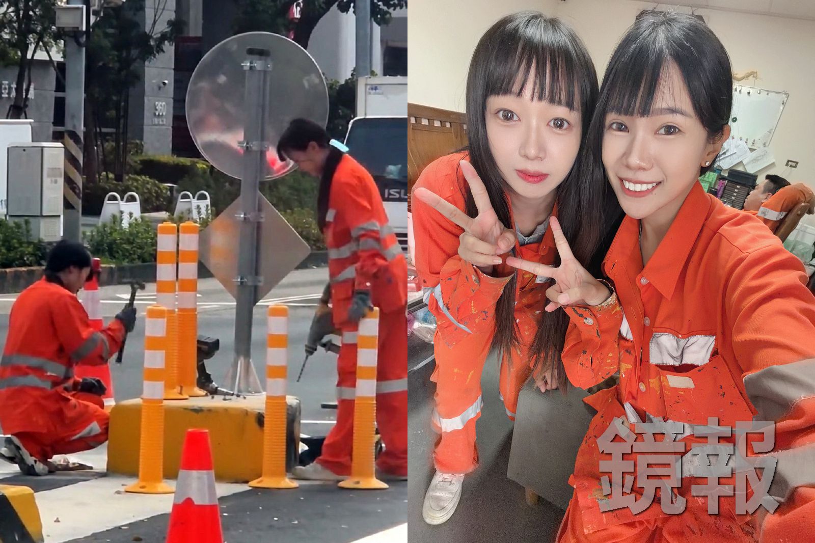 「比日本壓縮機還稀有!」台中2正妹頂高溫施作行人庇護島「非擺拍」…當事人說明了
