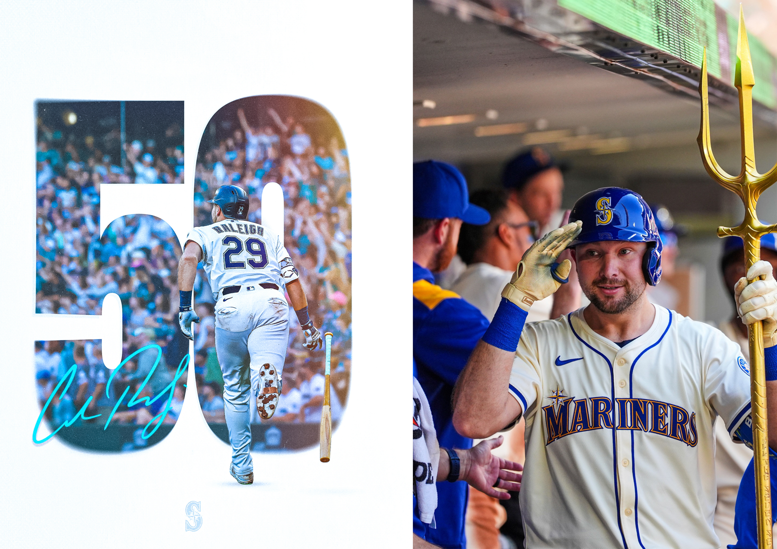 MLB／水手捕手Raleigh 50轟封神　比肩Mantle、追上Griffey 