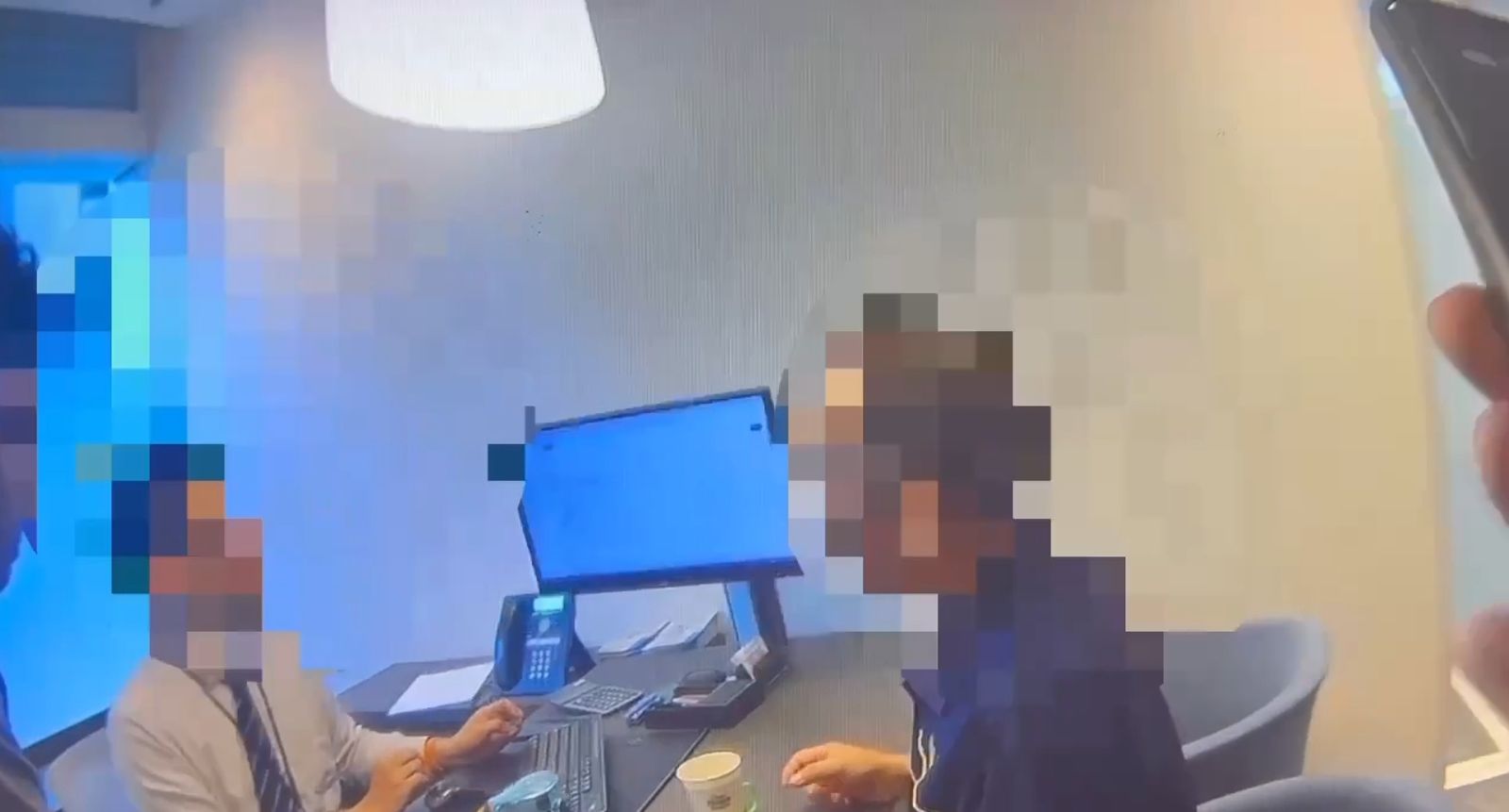 行員詢問張男信貸用途驚覺遭詐報警處理。翻攝畫面