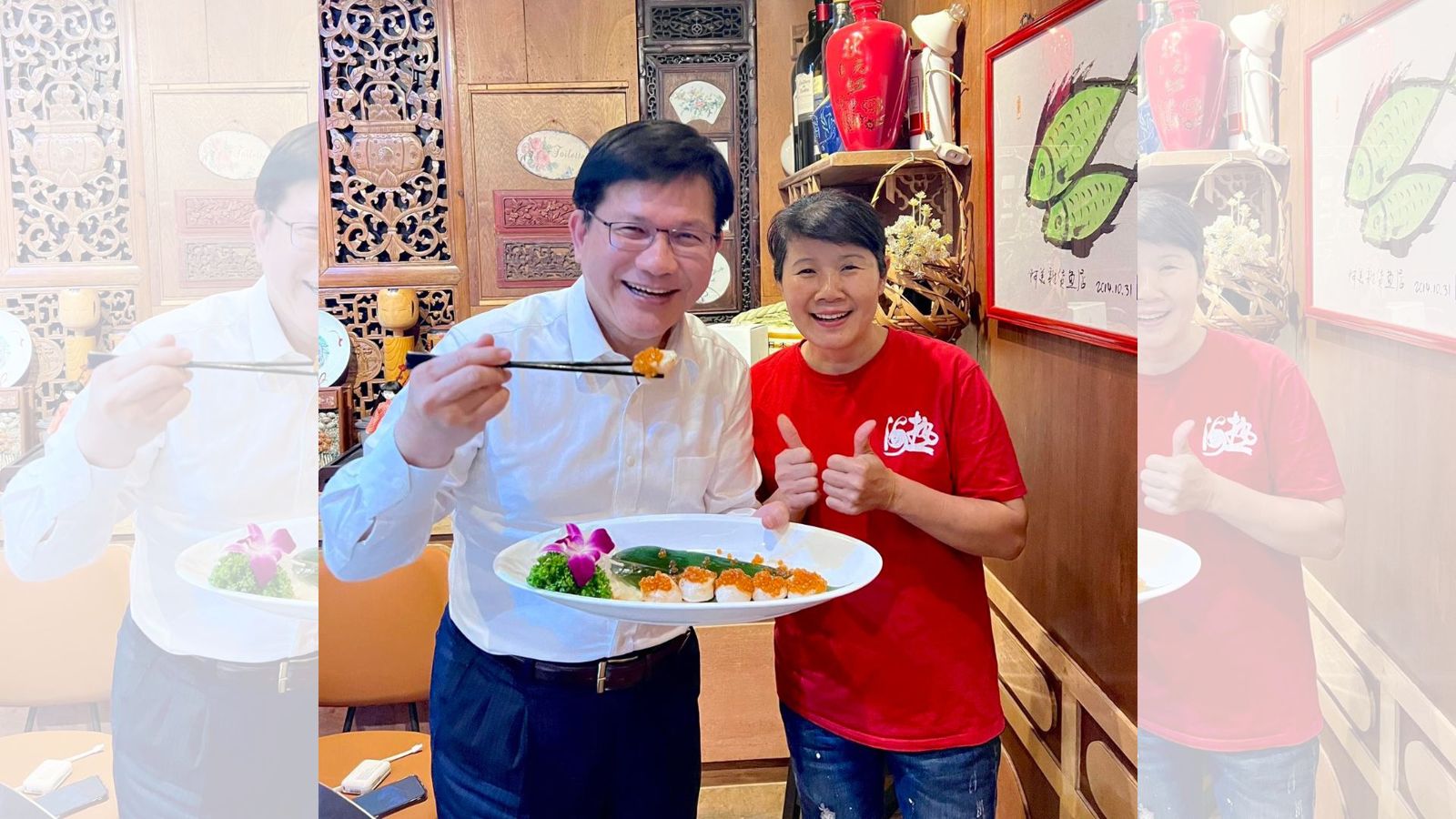 不只賴清德吃壽司　林佳龍爽吃鮭魚卵干貝挺日本