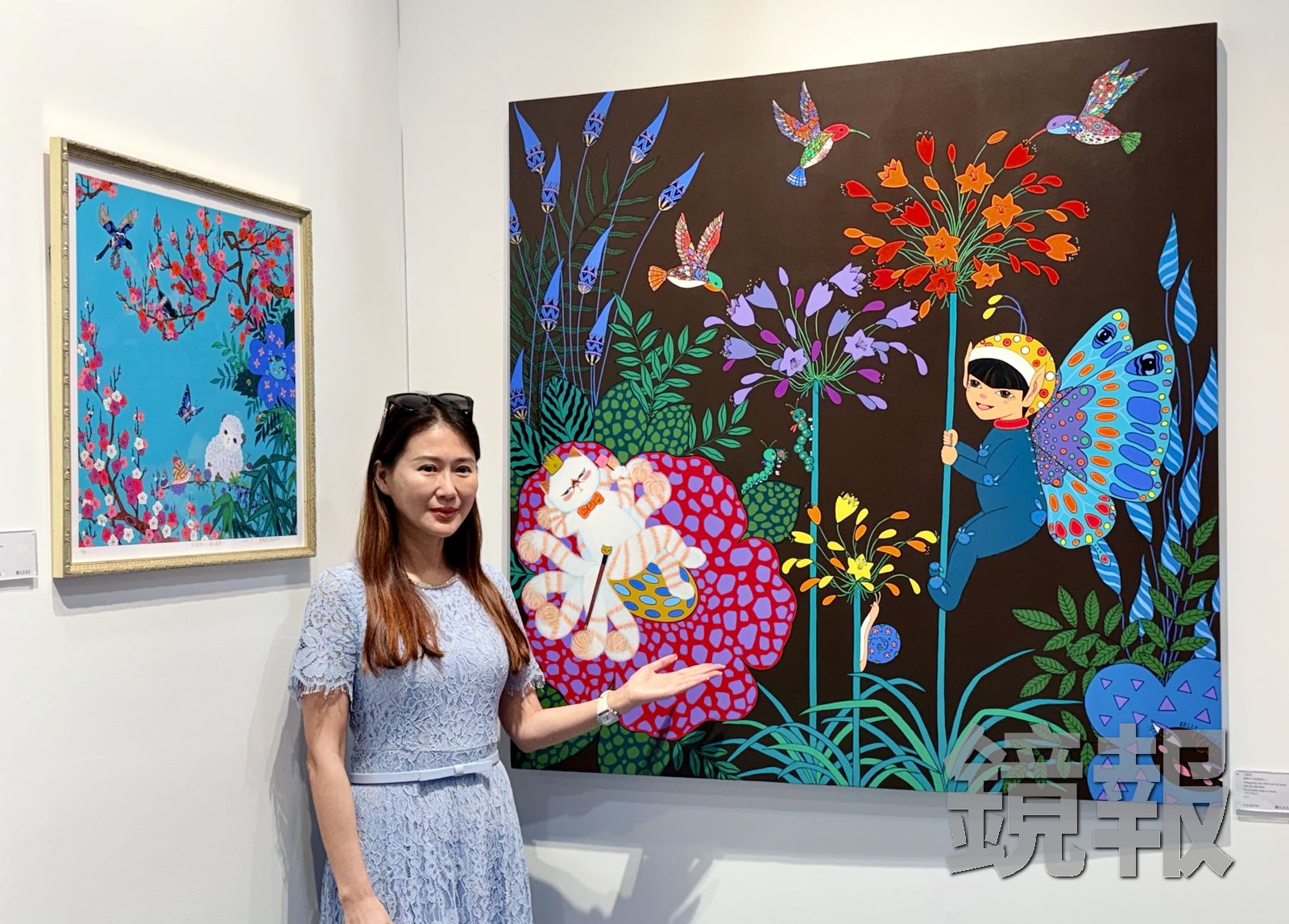 米凱莉以愛貓與兒子為靈感作畫。攝影杜沛學