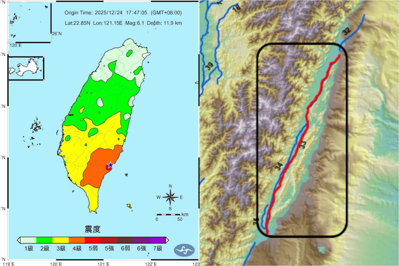 平安夜台東6.1地震!專家揭歷史紀錄:這斷層系統進入活躍期 不可大意