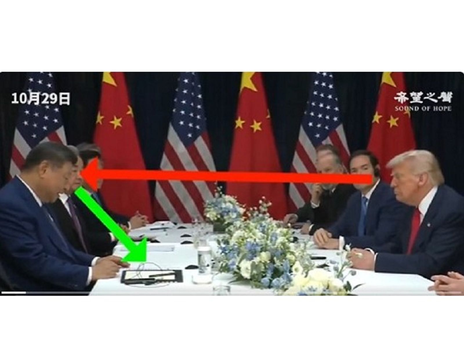 習近平是讀稿機！川普好奇寶寶眼睛狂瞄　近看手稿讓人吃驚