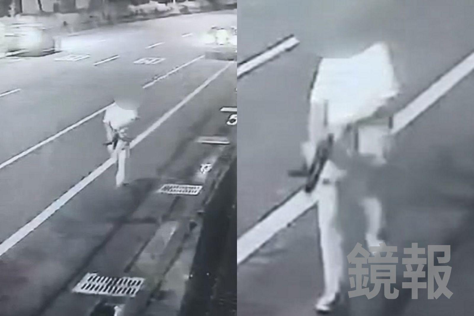 嫌犯持長短槍行搶。翻攝畫面