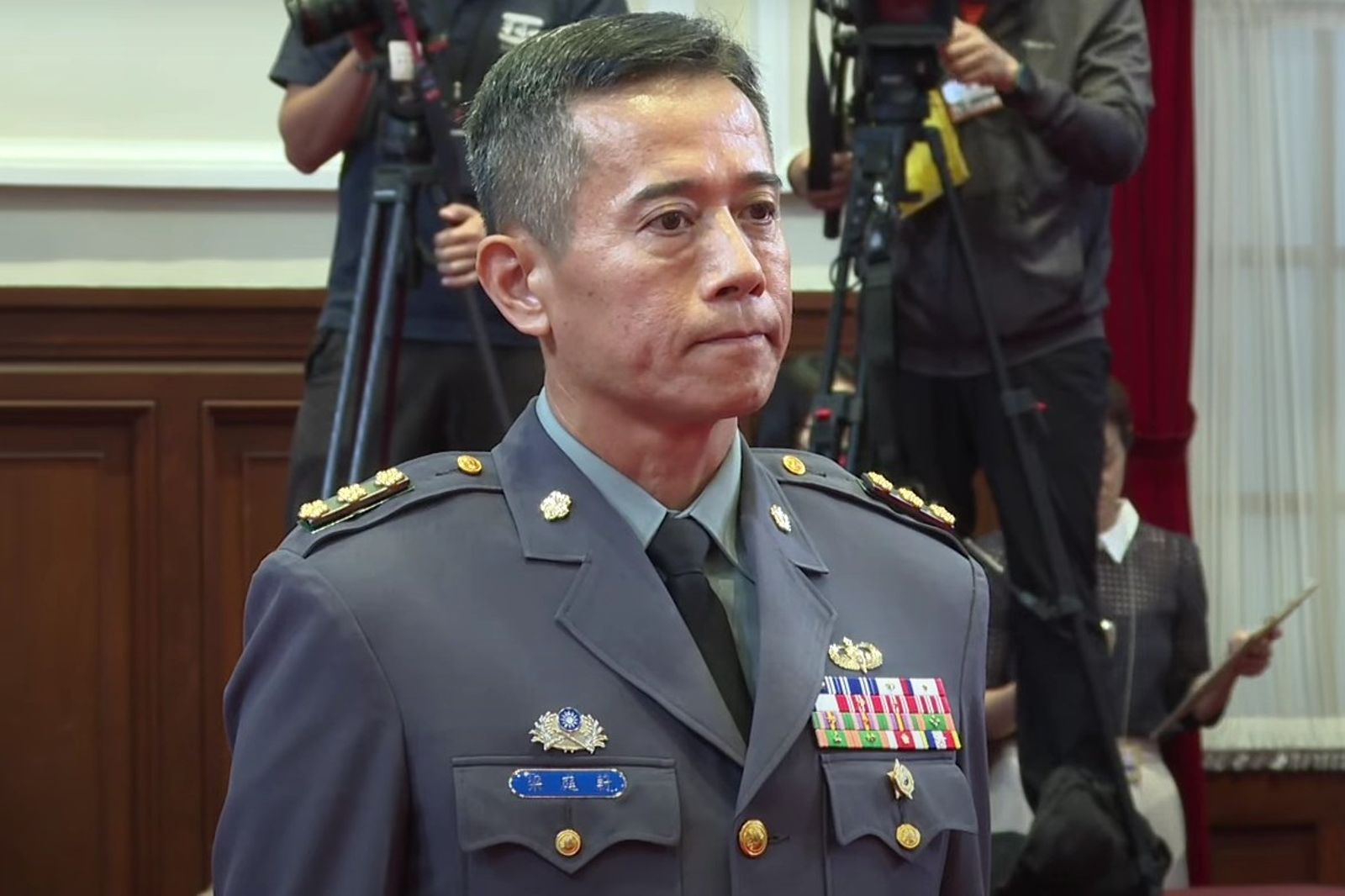 賴清德說，梁庭蔚在樺加沙颱風救災期間，全程協助執行任務、整合地方聯繫，盡忠職守。（圖／總統府提供）