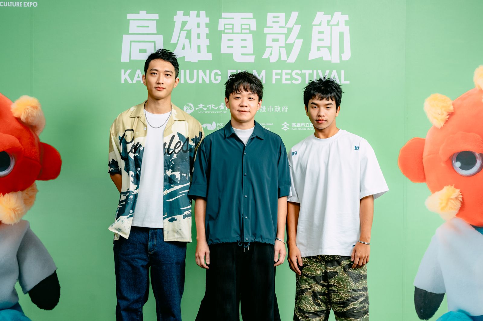 左起演員林澤凱、導演林治文、演員陳泰河出席高雄拍《這不是我的牛》記者會。高雄電影節提供