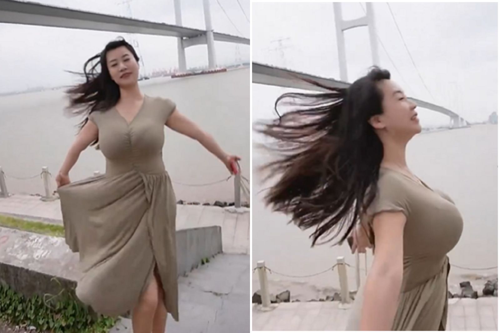 颱風「博羅依」吹襲海南 女高喊「好大好舒服」!網歪樓:真的好大