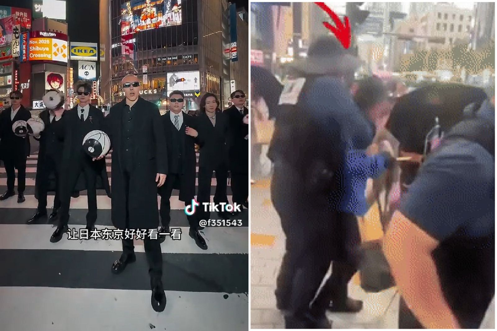 41J肉聲/中國人惹人厭!佔東京澀谷大馬路跳舞 韓反中團體遭惡意潑液體