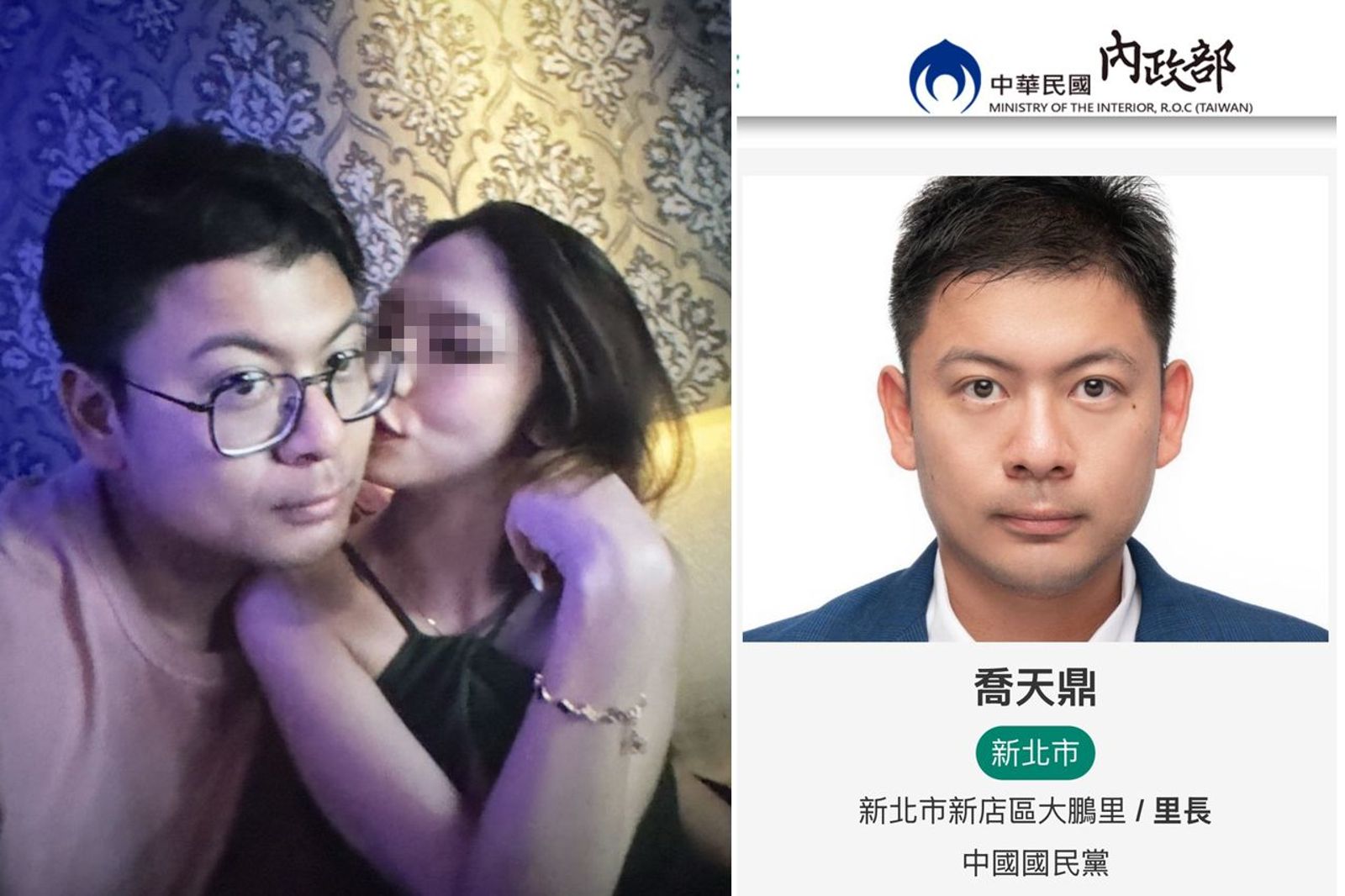 「型男里長」喬天鼎荒淫無度。鏡週刊提供、翻攝內政部官網