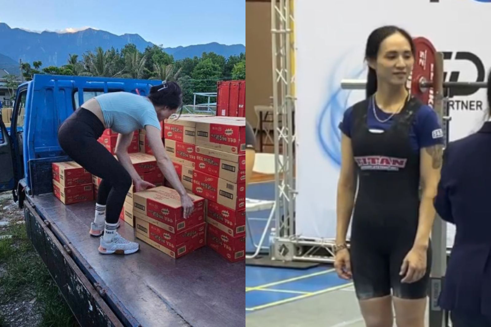 花蓮災區正妹「1人扛4箱」眾人驚呆　身分被神出竟是「金牌國手」