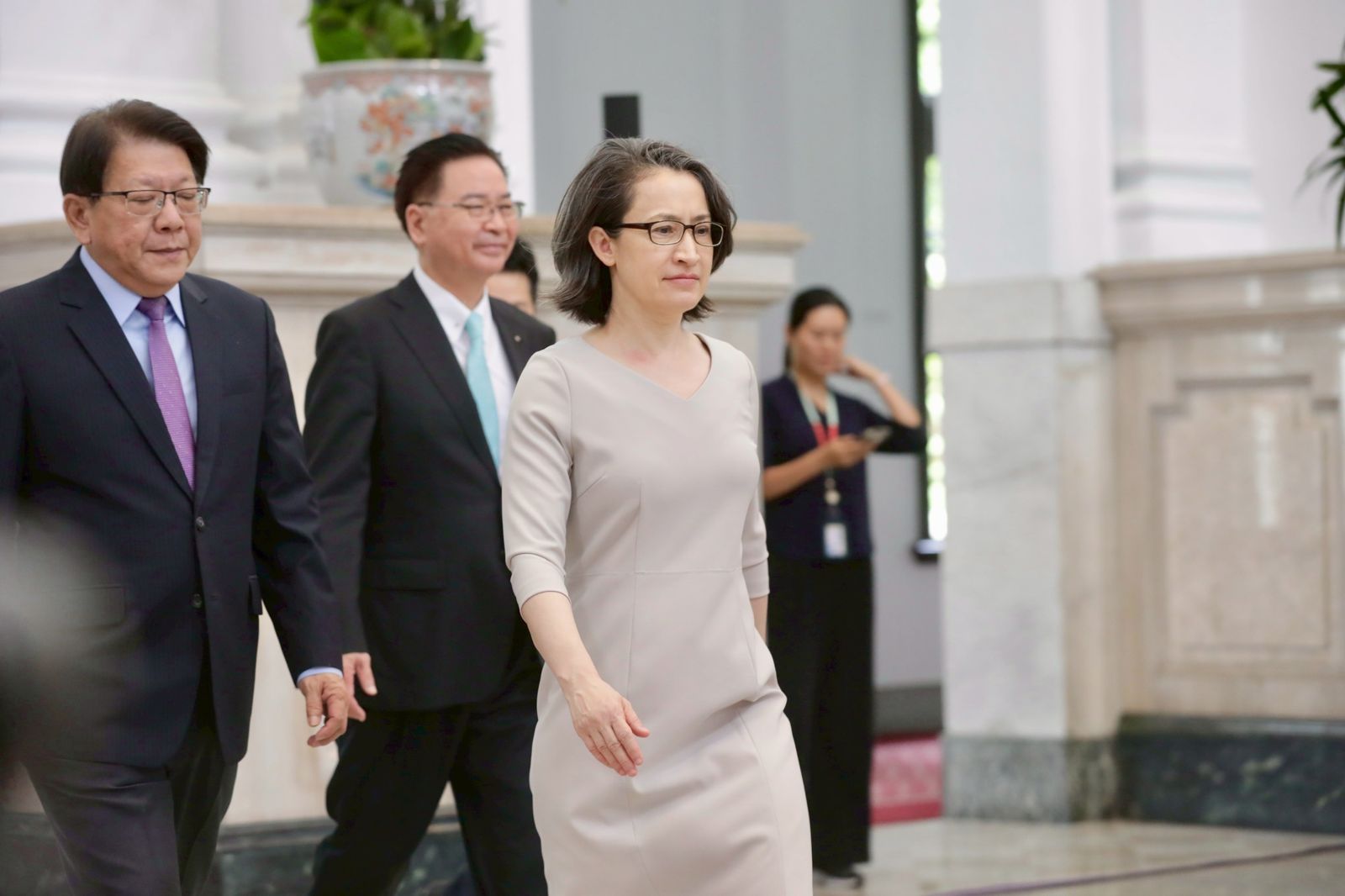 520賴清德總統發表就職演說，蕭美琴陪同在旁。林煒凱攝