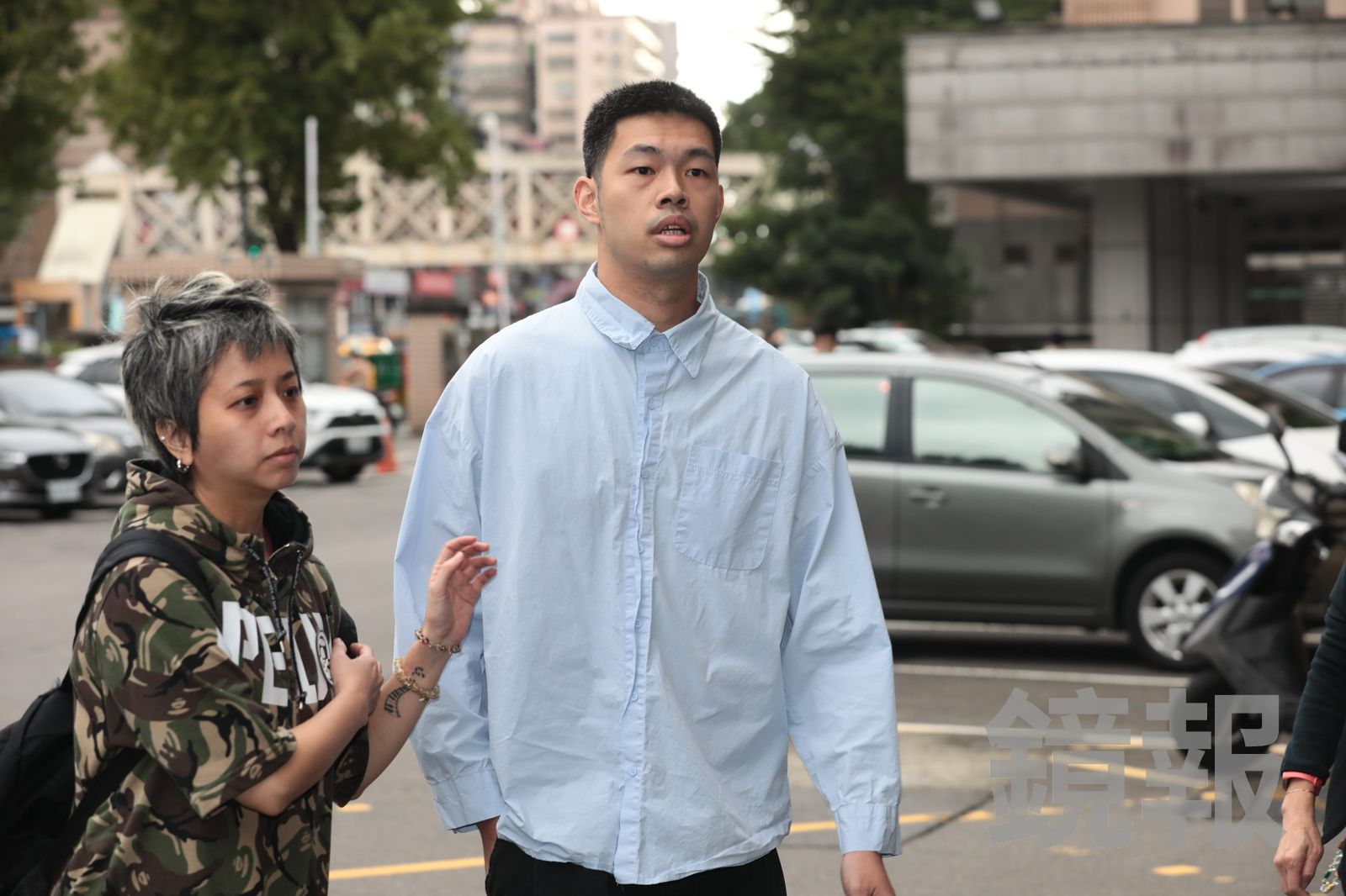 陳大天針對閃兵出庭應訊,庭後表示接受司法制裁才能展現負責任的決心。林煒凱攝