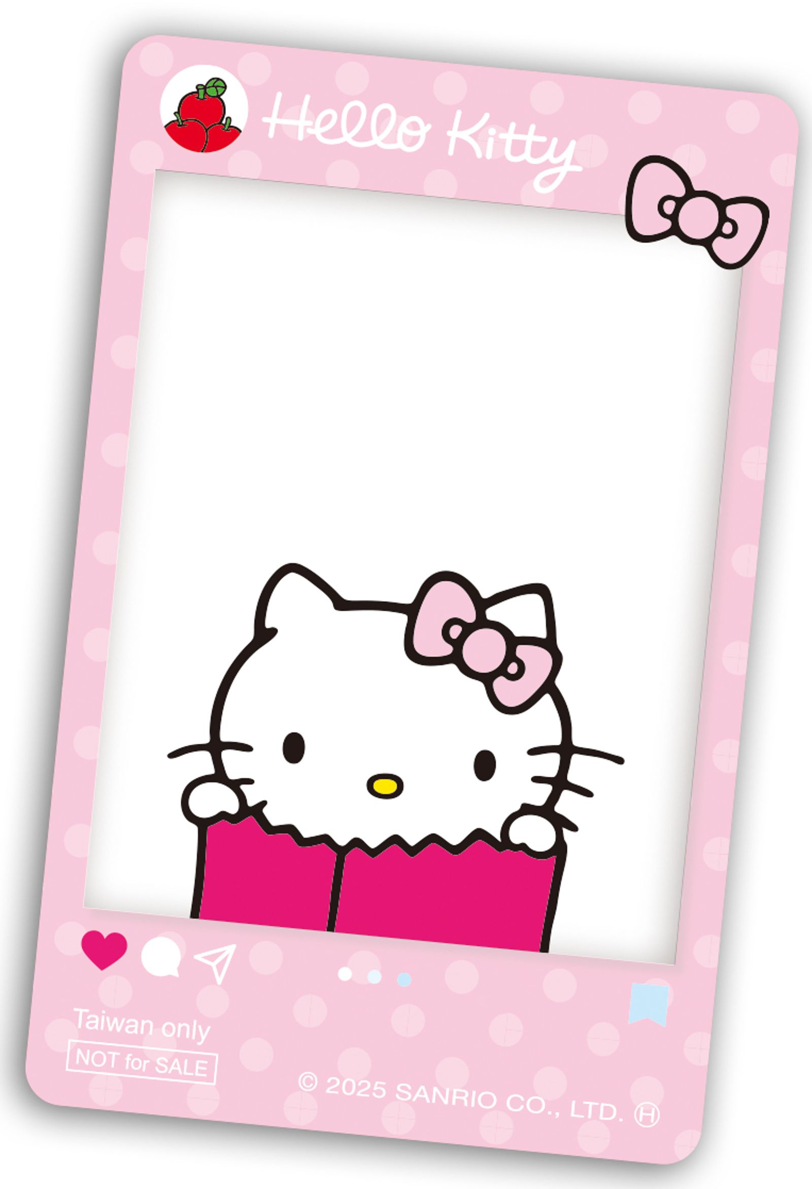 Hello Kitty展-台灣限定入場禮-「迷你可愛透卡」示意。圖/曼迪傳播提供