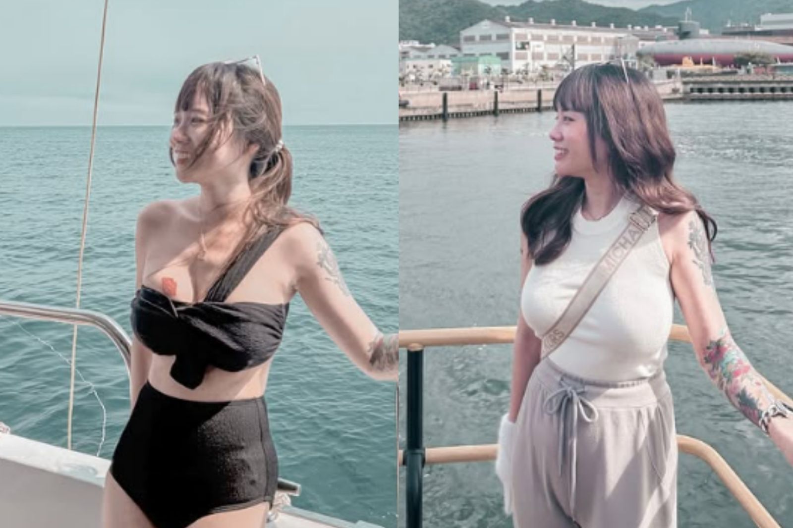 黑絲OL「被雞追」60秒片爆紅！真實身分被神出竟是「火辣業務員」。圖／翻攝自當事人IG