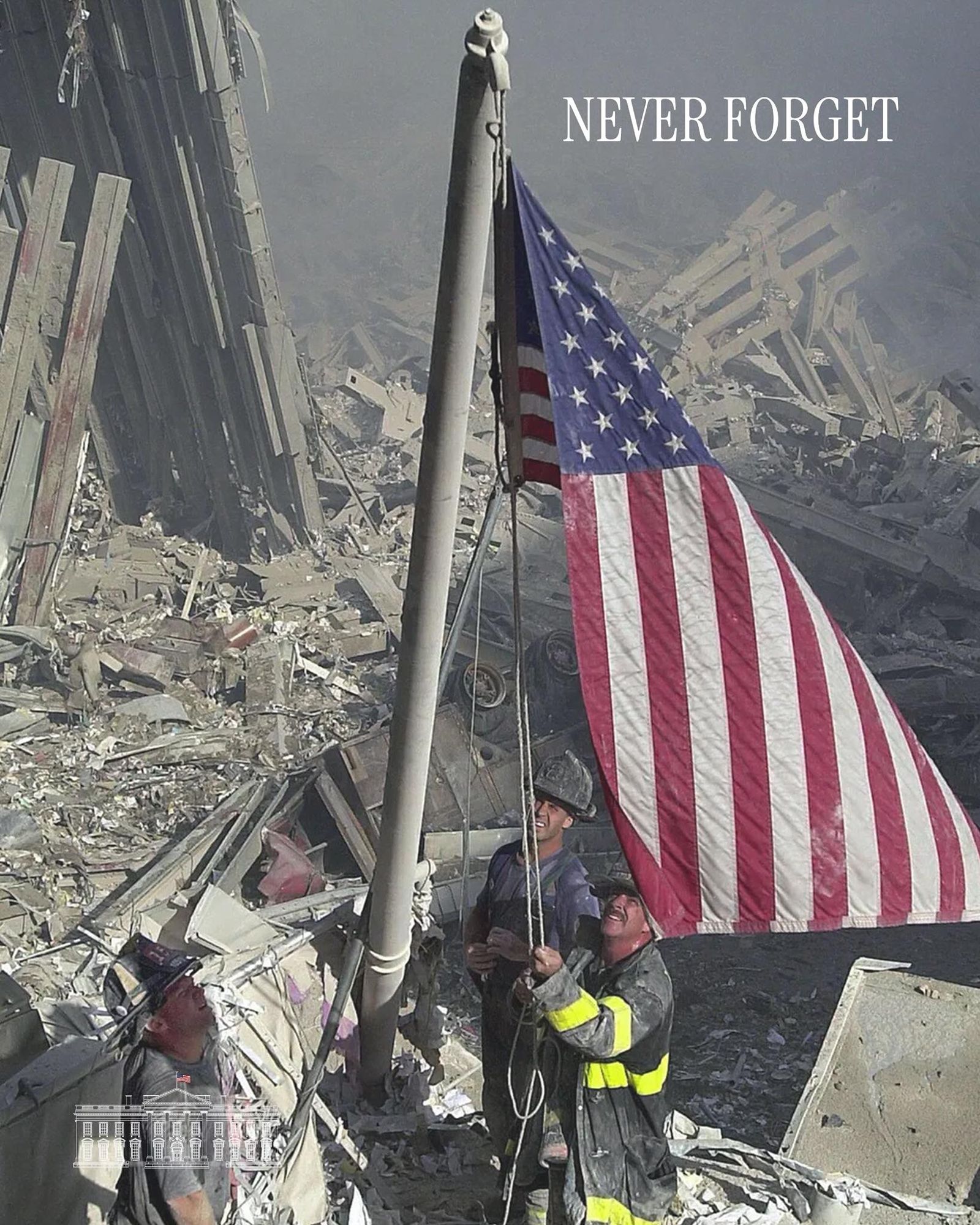 美國也曾經歷經來自外部力量的恐怖攻擊，例如：2001年的911。圖片取自美國川普總統臉書