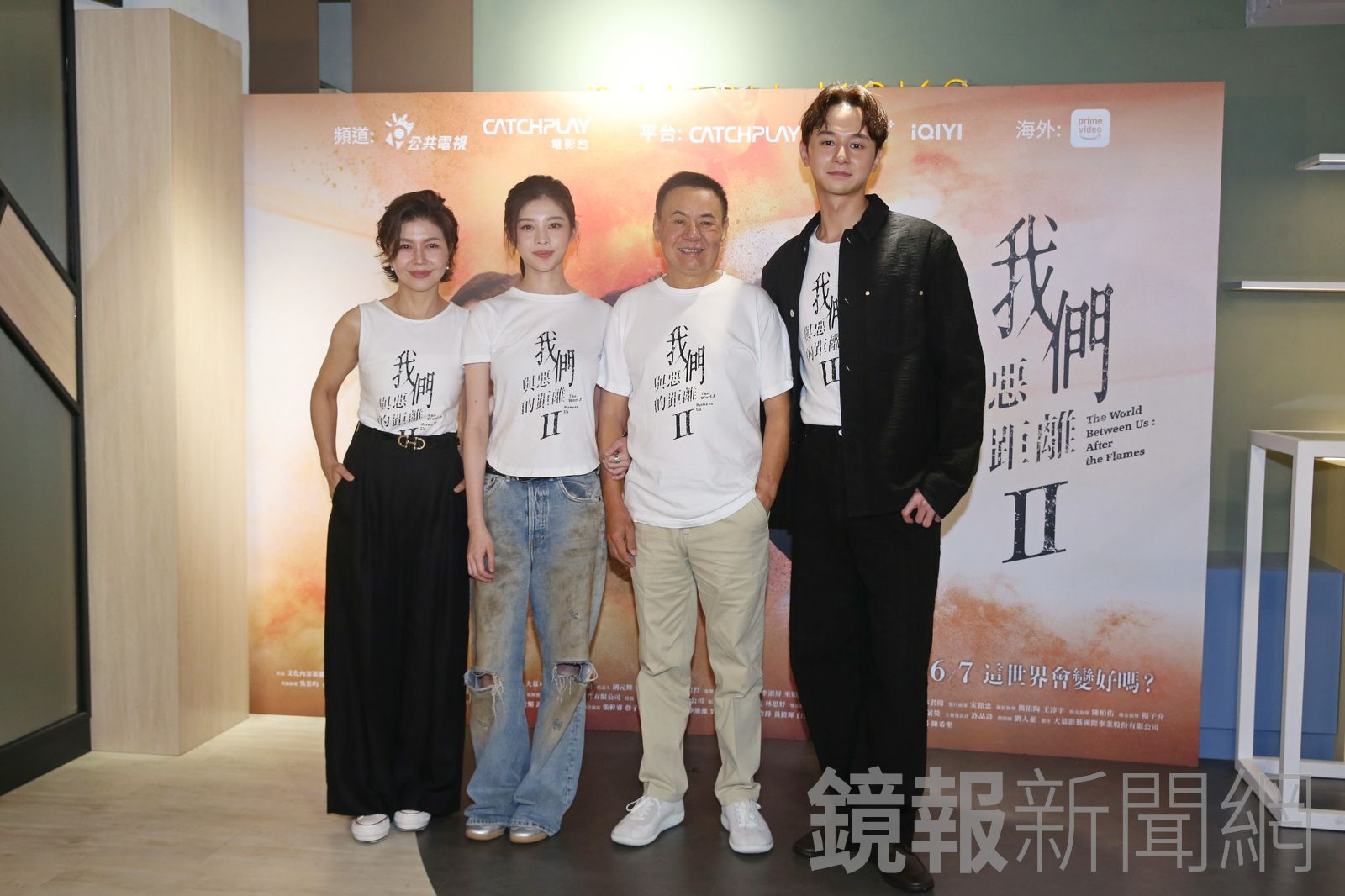 于子育（左起）、詹子萱、蔡振南、張軒睿出席《我們與惡的距離II》媒體茶敘。董孟航攝