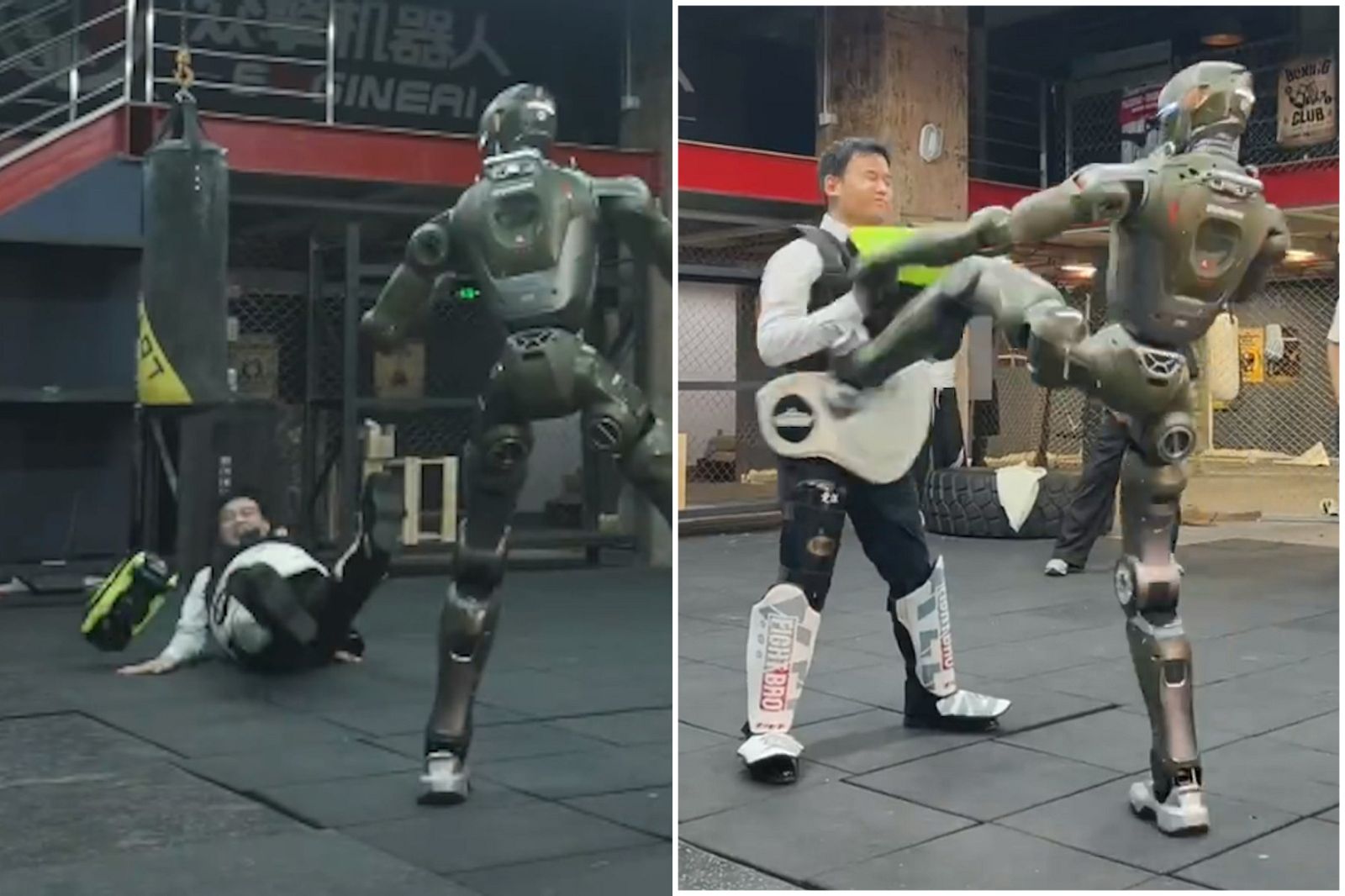 好大的膽子！中國機器人踢爆老闆　整個人重摔在地