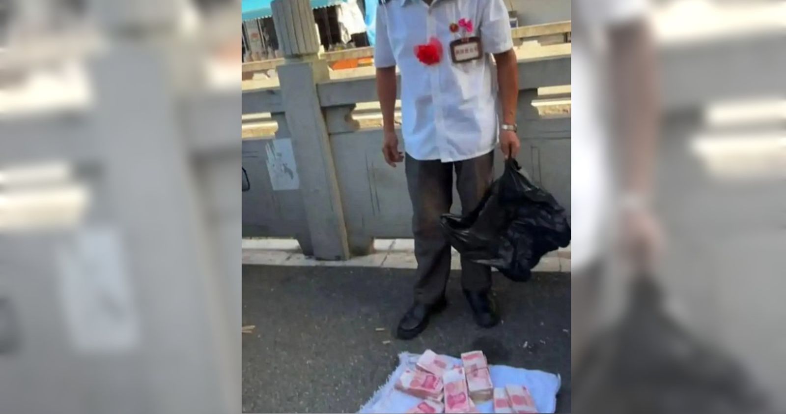 老翁擺攤「送80萬現金」:需要就來拿 根本沒人敢下手