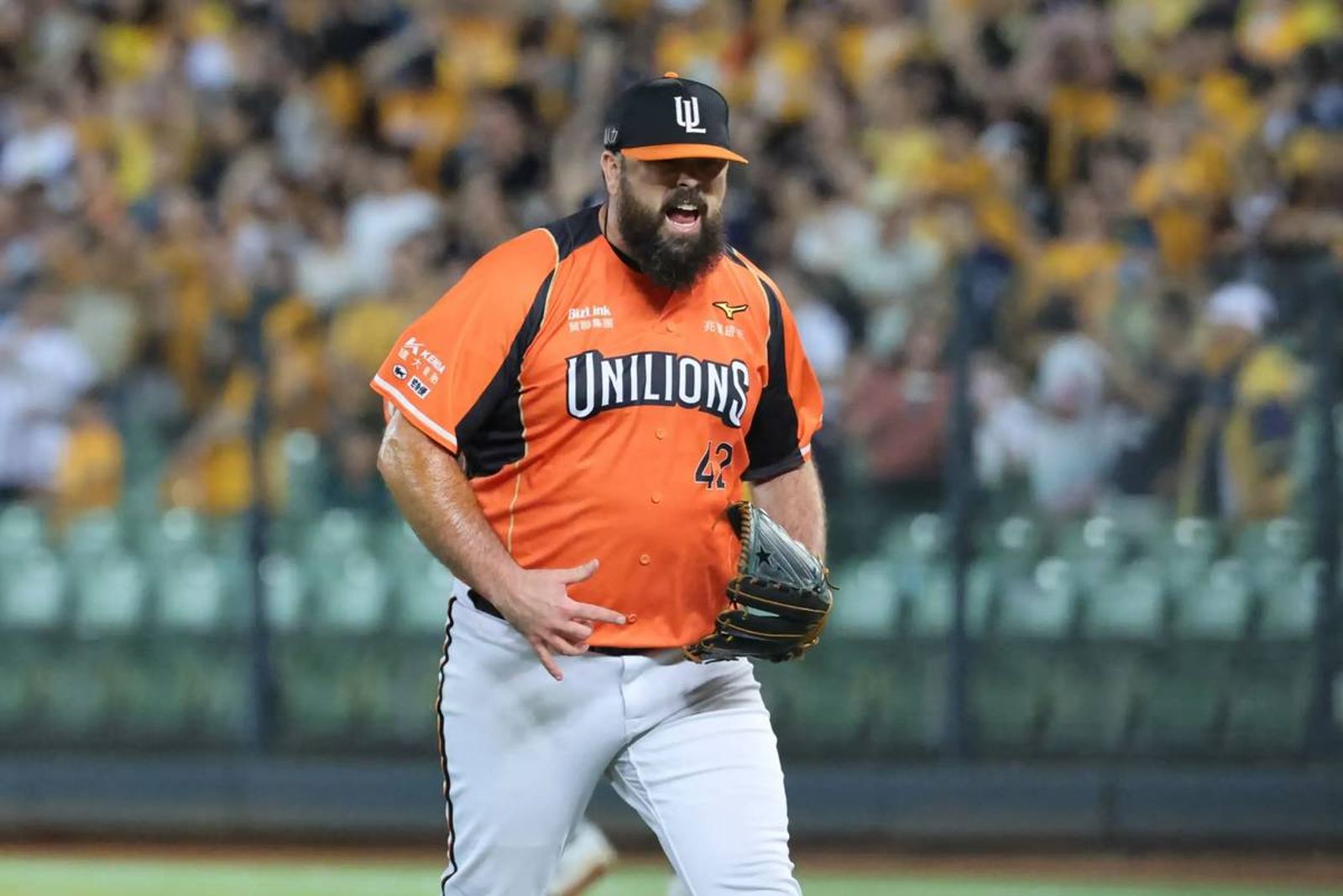 統一獅洋投獅帝芬中繼登板3.1局無失分。圖/統一獅提供