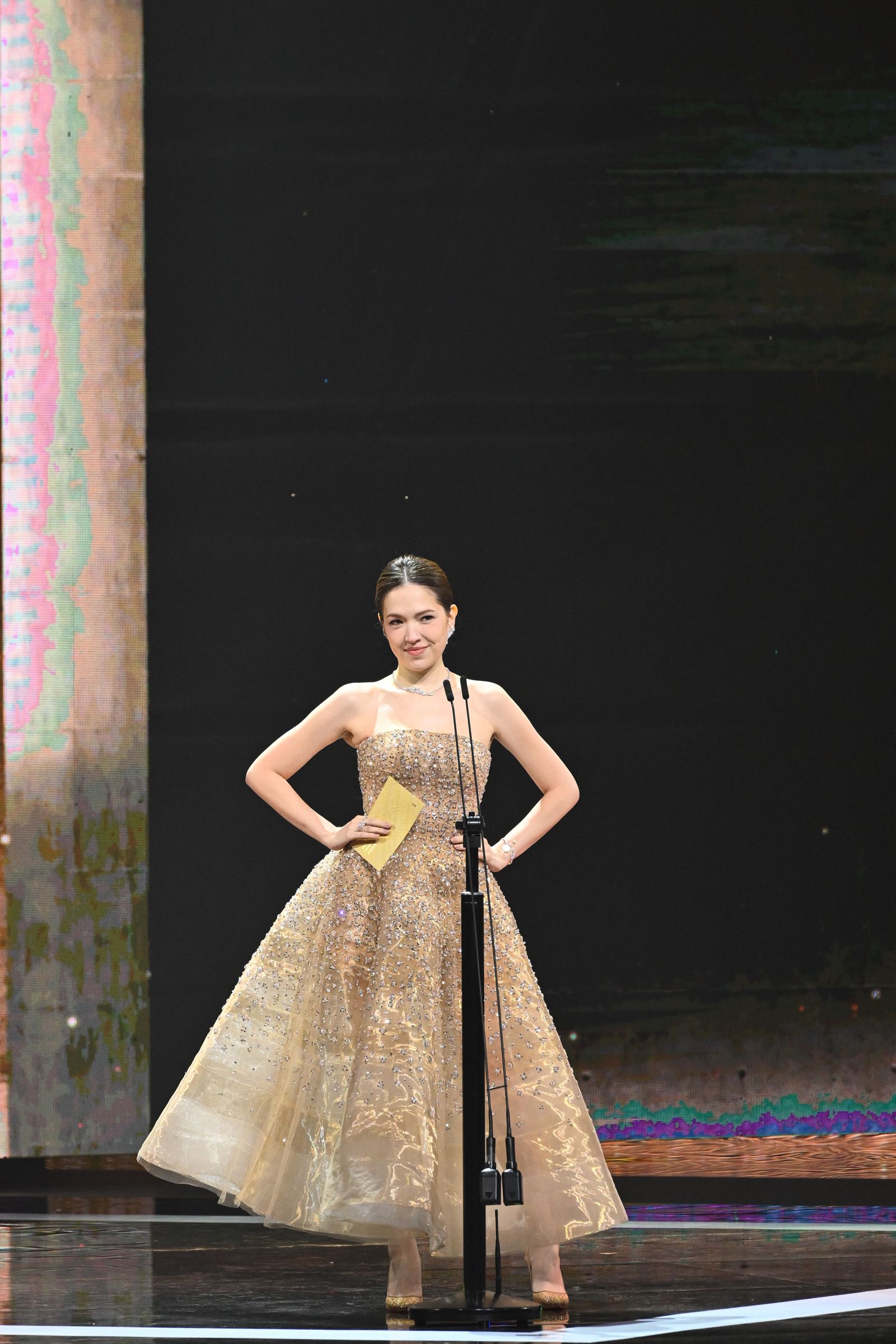 許瑋甯頒獎台上大講冷笑話。金馬執委會提供