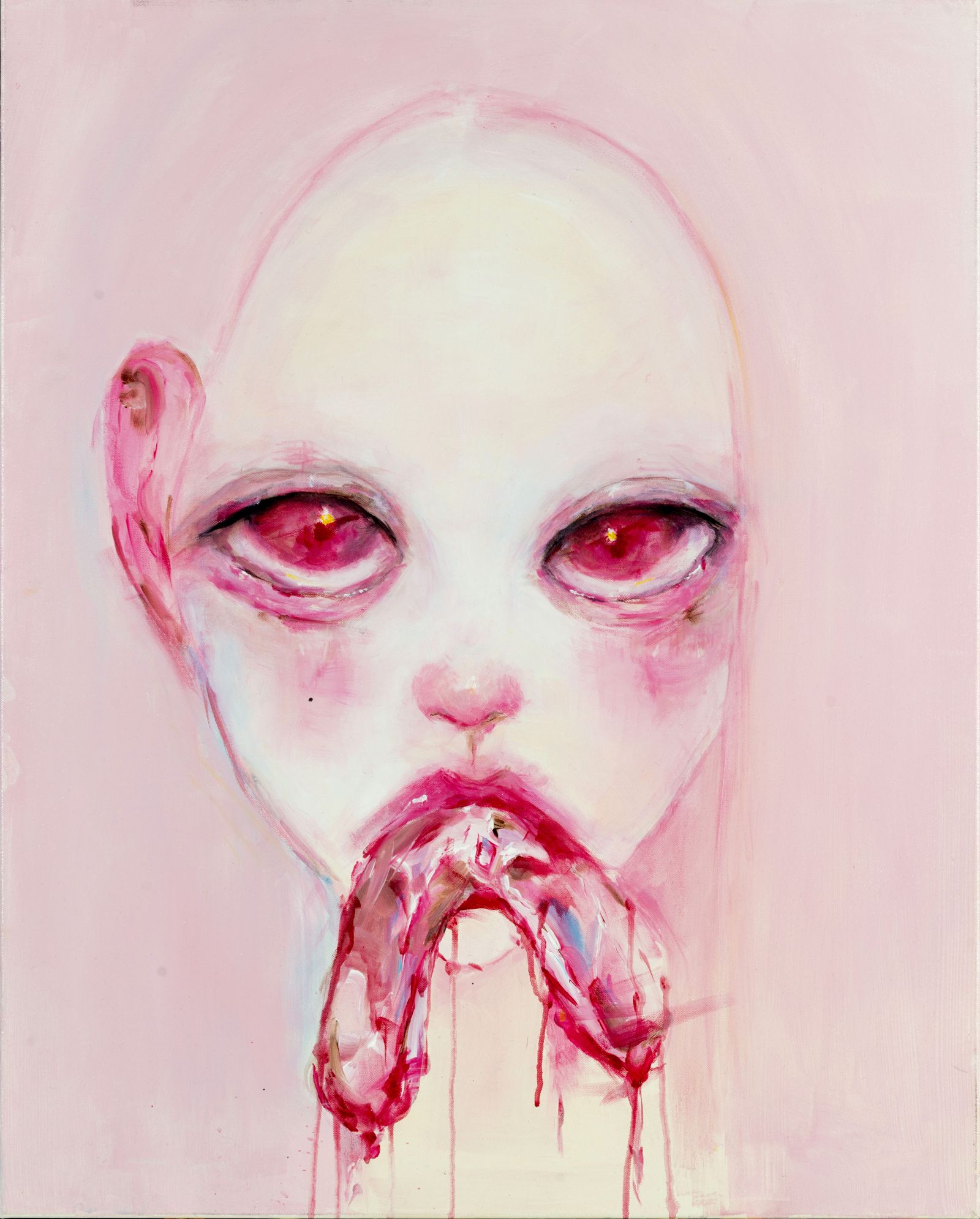 「Hungry Girl」是Lily的第一幅創作。經紀公司提供