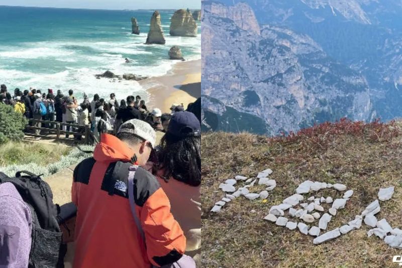 中國「十一連假」遊客滲透全世界！澳洲海岸變上海灘　義大利深山驚現「中國人會飛」石頭陣