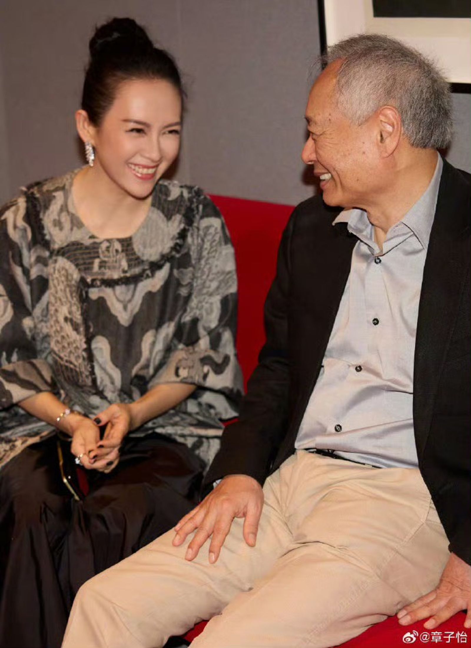 李安（右）、章子怡能否再度合作受到外界關注。翻攝微博