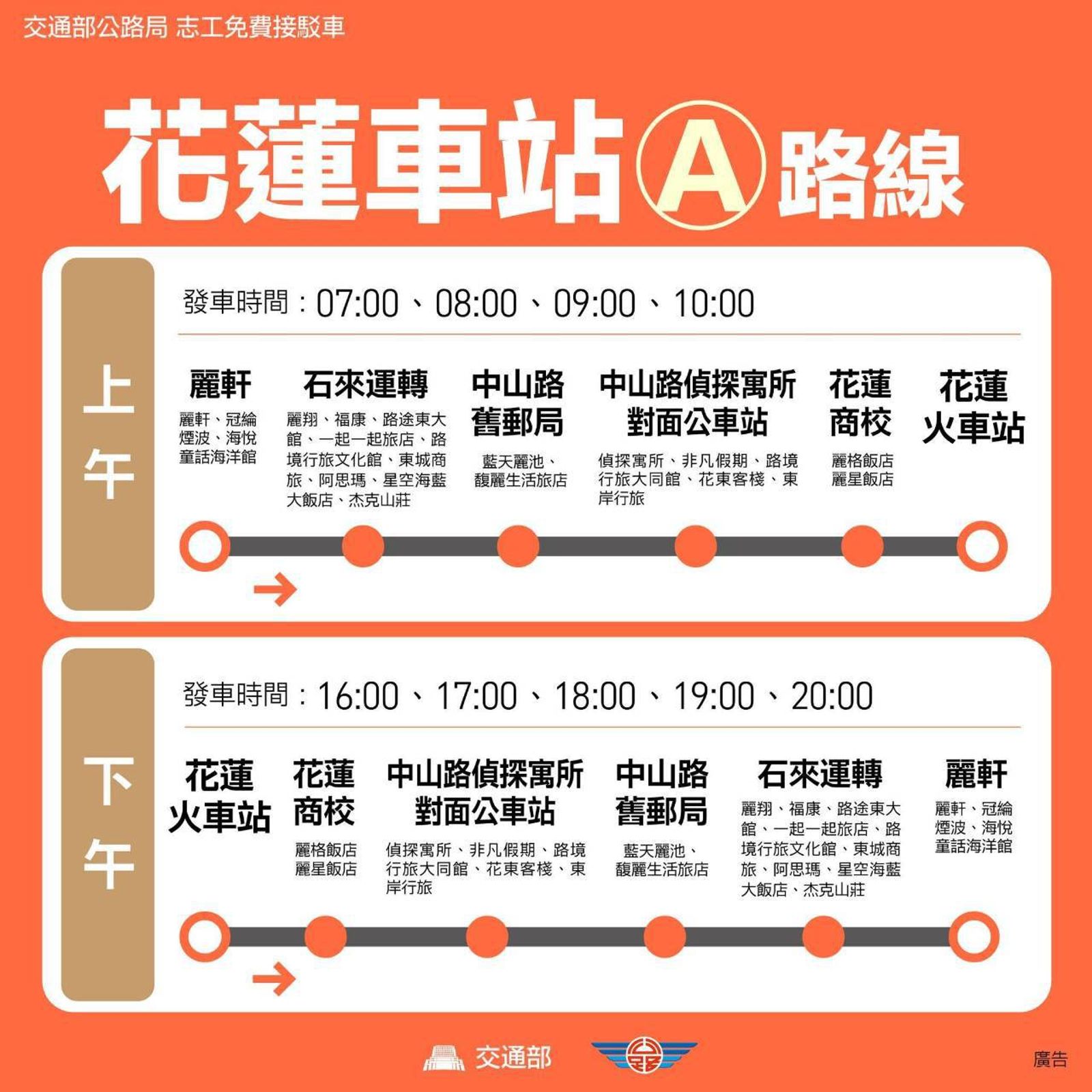 花蓮車站A路線。圖／翻攝畫面