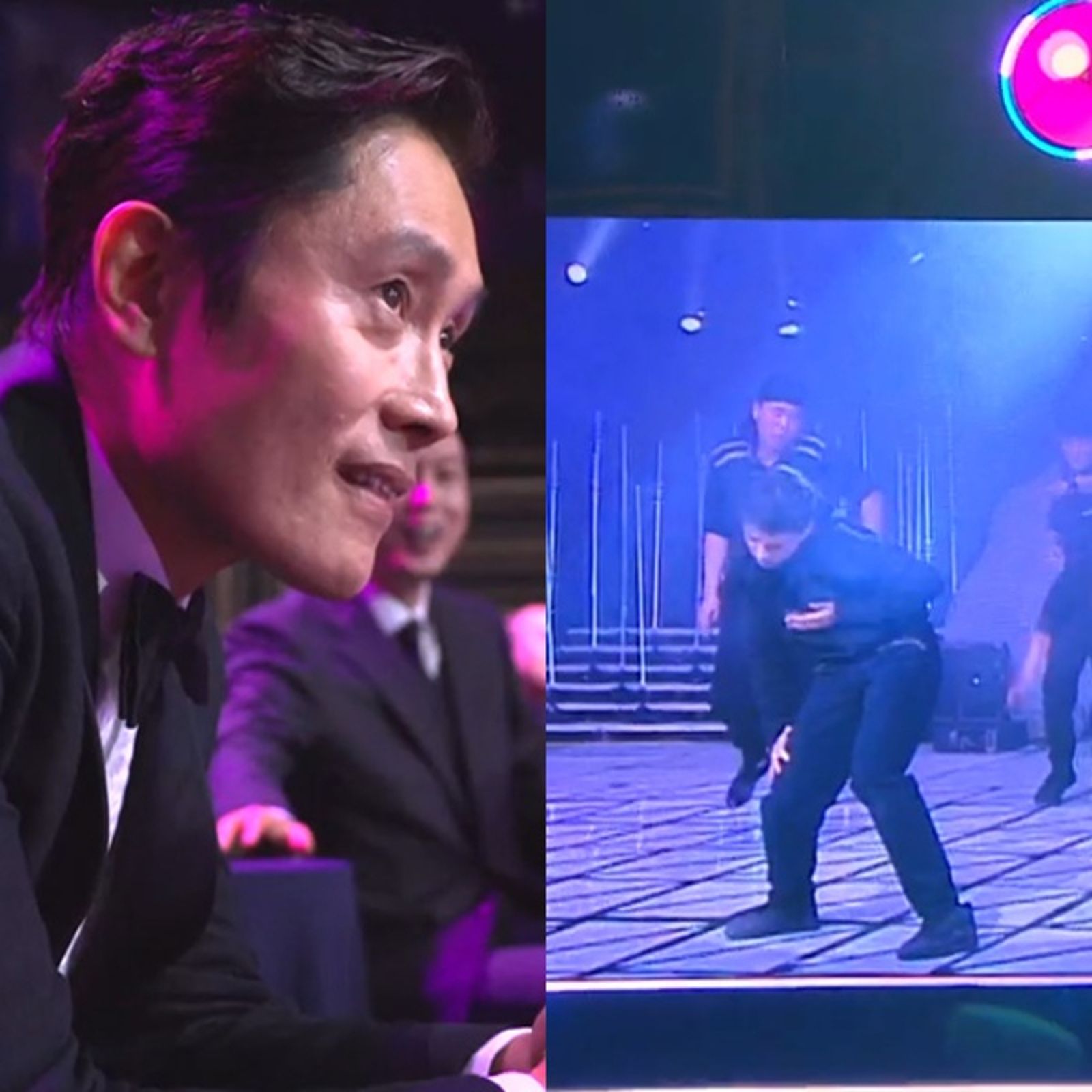 李炳憲曾大秀舞技的影片，在典禮時曝光。翻攝KBS