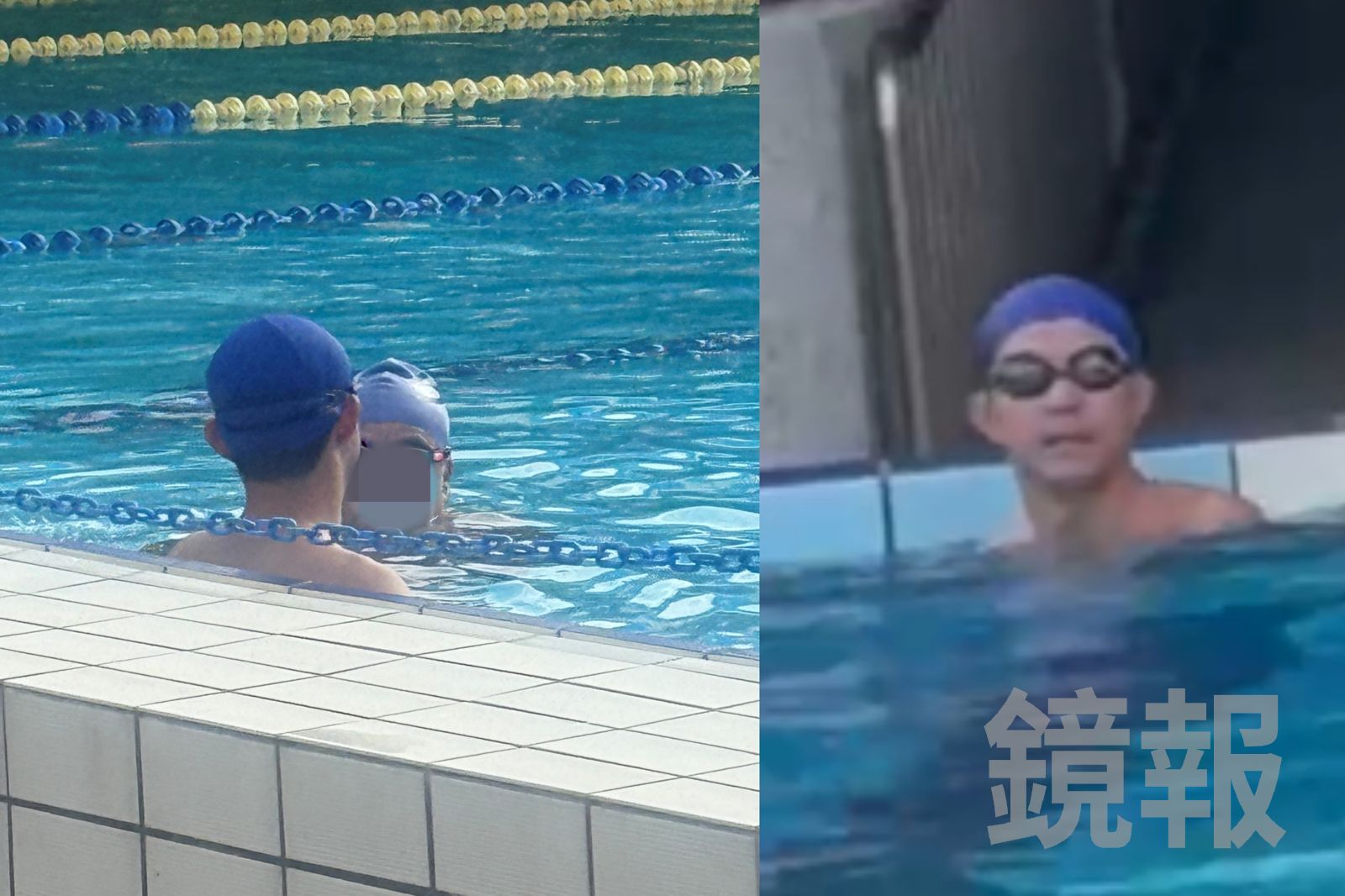 王柏傑和七旬長者在岸邊聊天聊到忘我。讀者提供