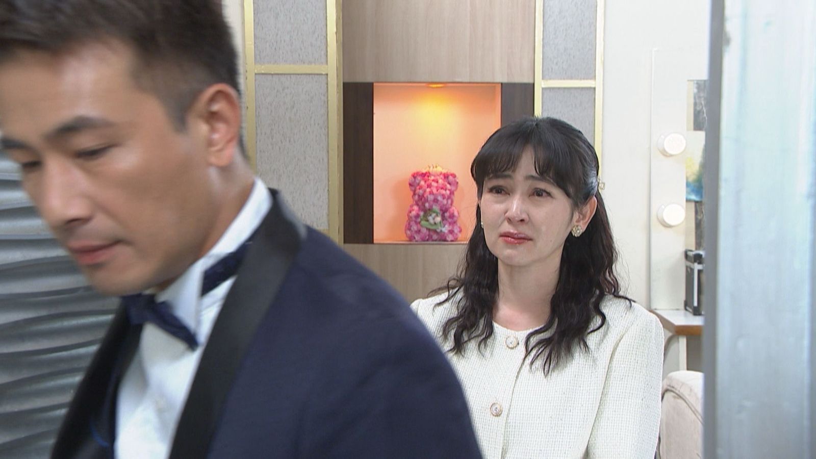 蔡燦得近來在八點檔《好運來》中領便當，場面悲傷。民視提供