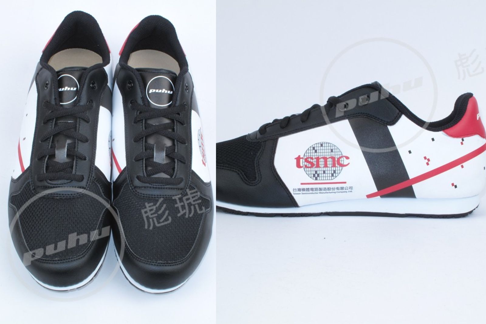 台積電董事長魏哲家鞋子為tsmc特製鞋。圖/翻攝自PUHU 彪琥臉書粉專