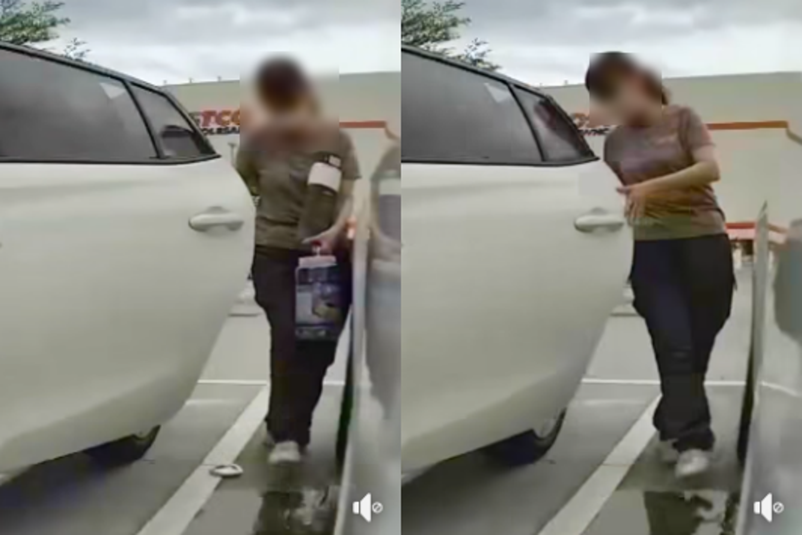 好市多外打破酒瓶「踢車底」！誇張行徑全被特斯拉錄下　網要她快領影片