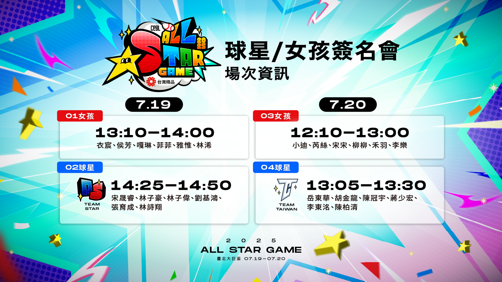 中職／明星賽簽名會資格券7/12開搶　六隊球星、女孩陣容看這裡