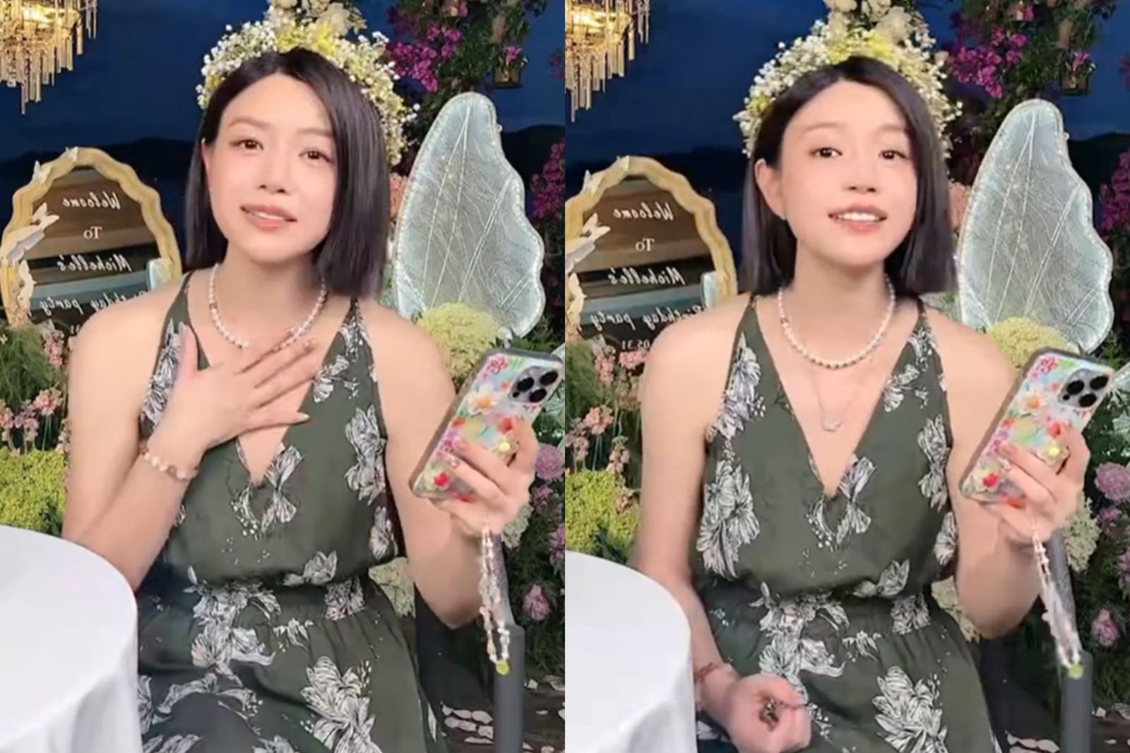 陳妍希生日當天開直播唱歌與粉絲互動。翻攝陳妍希微博