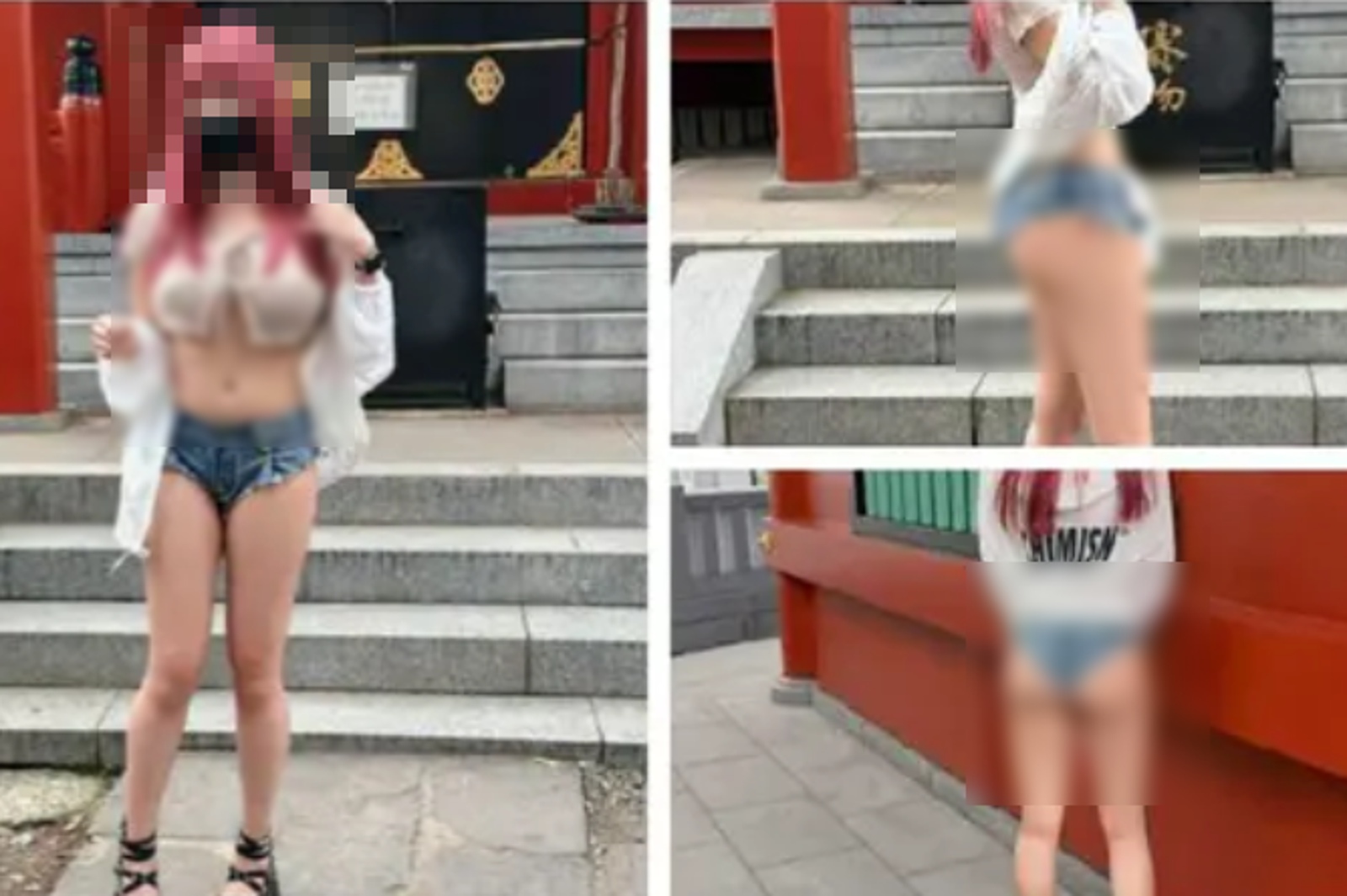 少女神社前「露屁股蛋」　稱被日本粉絲圍觀拍照...微笑線向觀眾打招呼