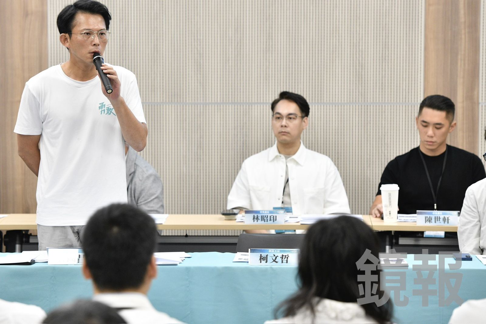 民眾黨代表大會特地留下柯文哲的座位。（圖／李智為攝）