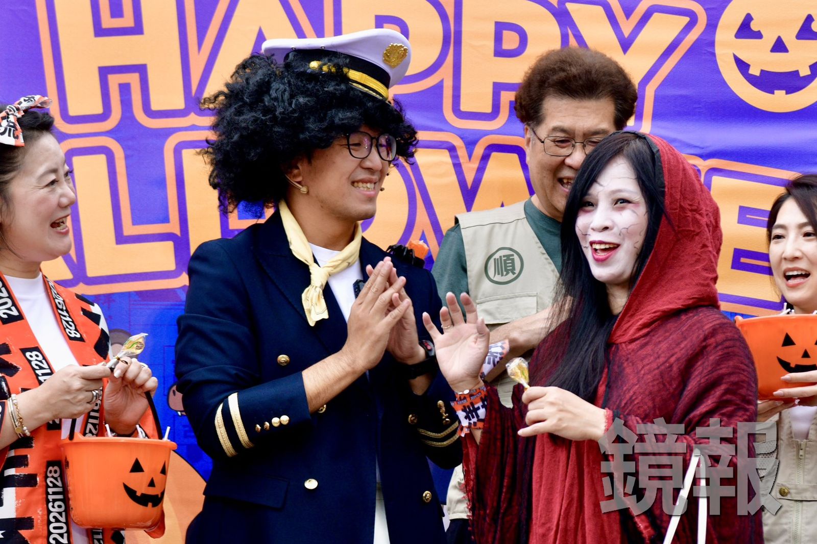民進黨台北市長參選人沈伯洋出席「天母搞什麼鬼」萬聖節活動。攝影李智為