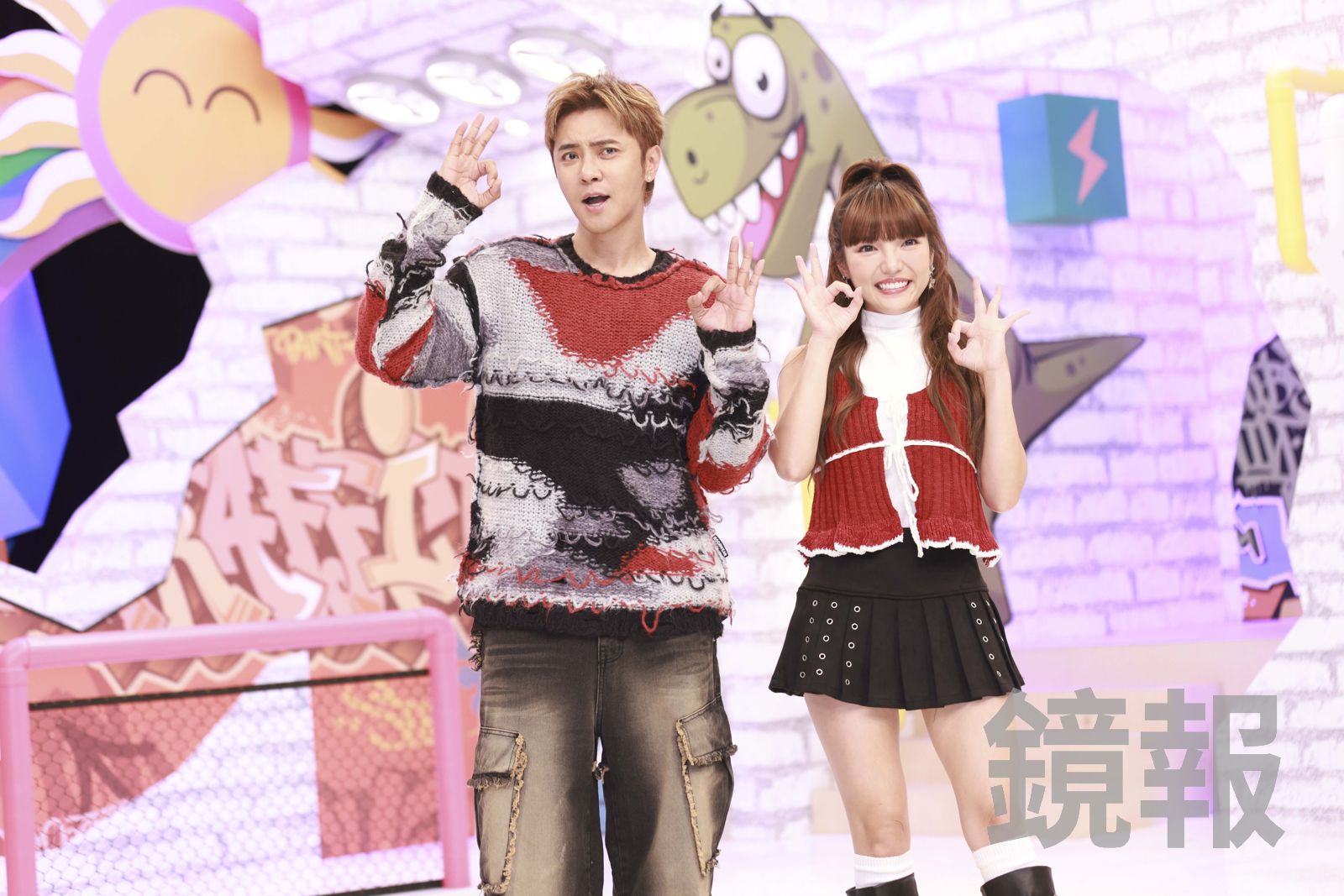 《綜藝OK啦》由羅志祥（左）、何美（右）主持。劉耀匀攝