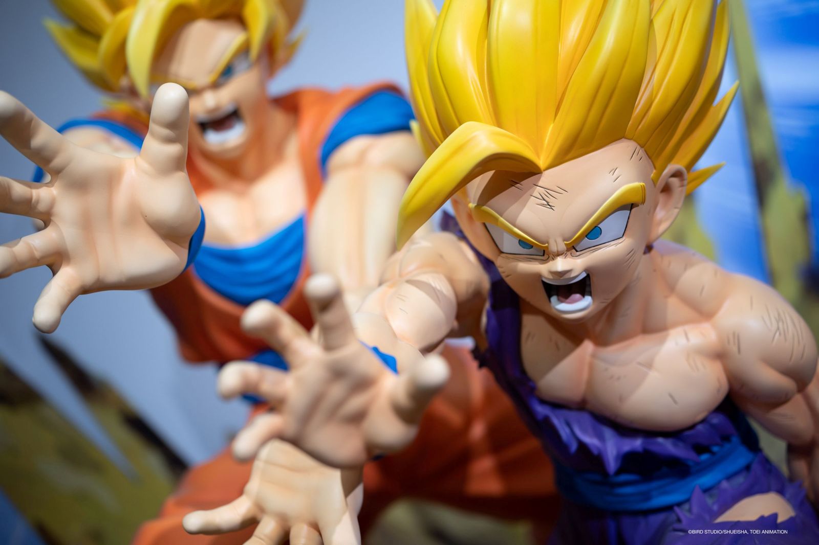 現場將展出多達 40 尊角色雕像，粉絲能深刻感受超級賽亞人的強大氣場。圖／瀛海文化提供