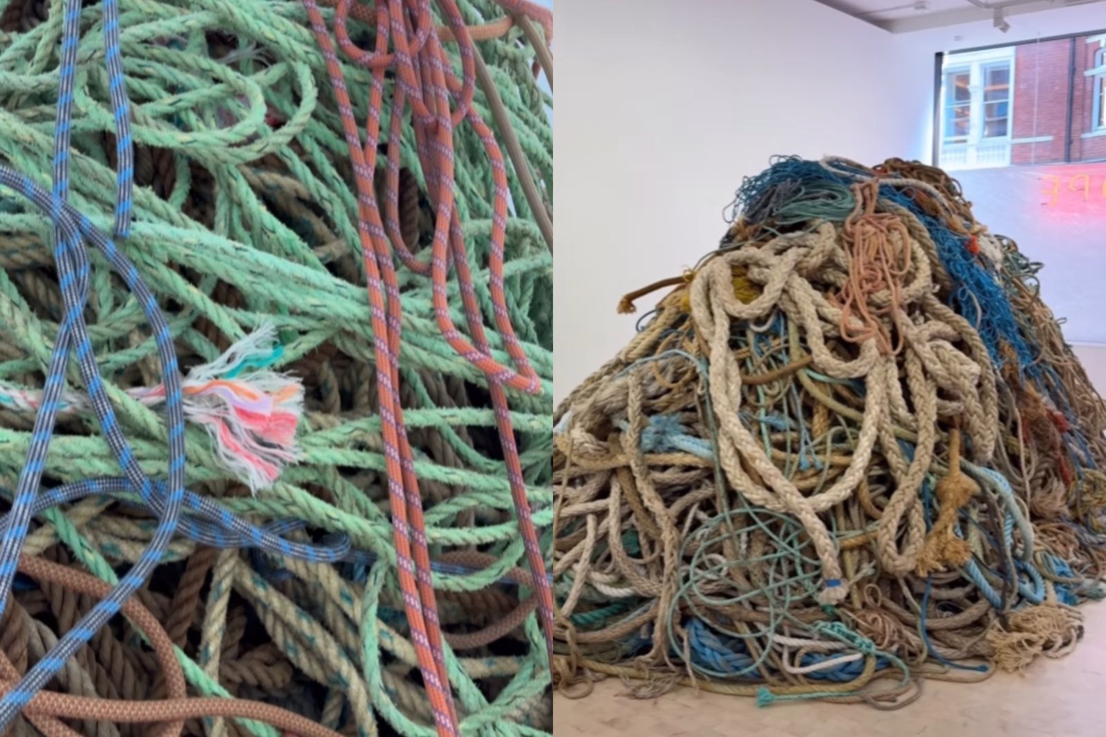 展覽10噸重廢棄繩索！藝術家開售價「3942萬」：性價比很高
