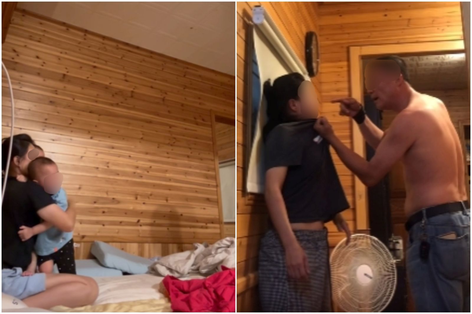 黃女拍下被翁男毆打、保護孩子的影片PO網。圖/黃女FB