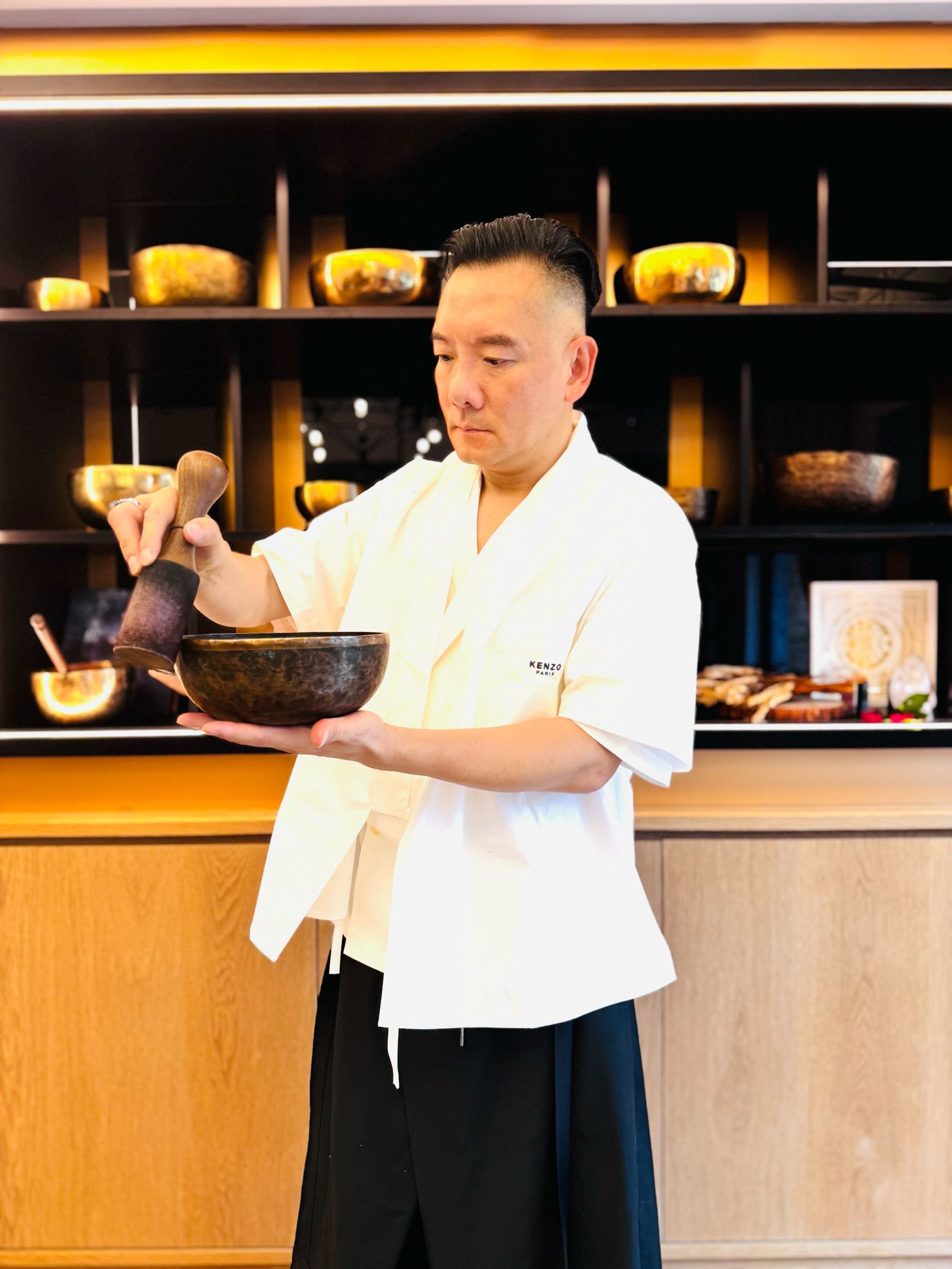 田定豐近年投入聲波療癒有成。唱戲世界娛樂提供