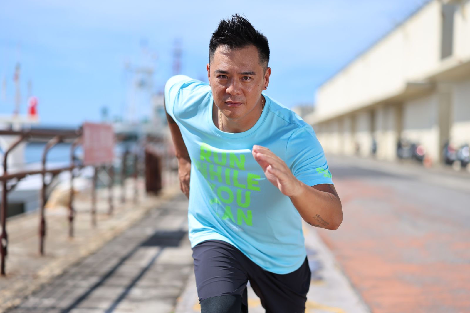竇智孔為愛花蓮跑起來!代言太平洋縱谷馬拉松 呼籲用腳步力挺震後重生。花蓮市公所提供
